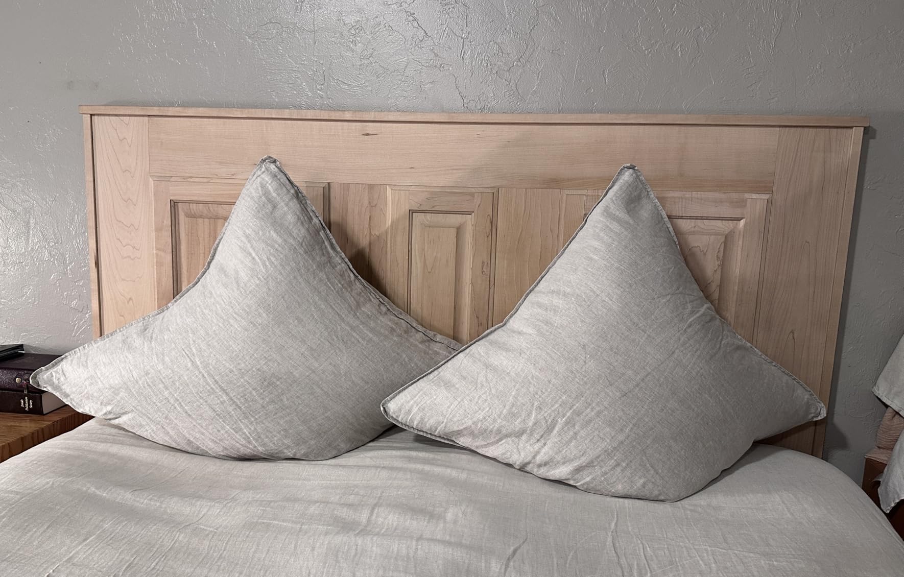 Simple&Opulence 100% Linen Duvet Cover Set 3pcs Basic Style Natural French Washed Flax Solid Color Soft Breathable Farmhouse Bedding with Button Closure - Linen, King customer photo 2