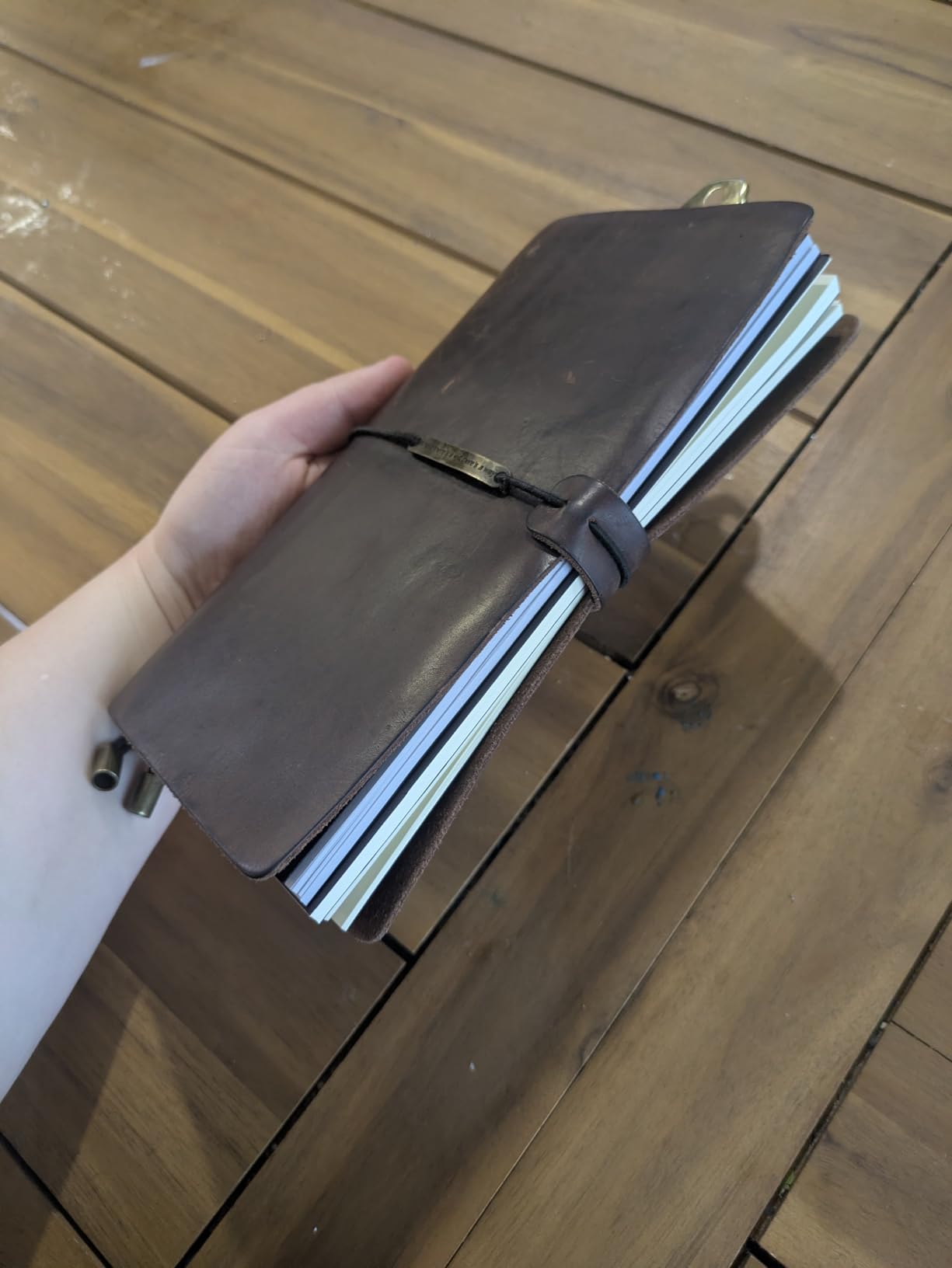 Robrasim Refillable Handmade Travelers Notebook, Leather Travel Journal Notebook for Men & Women, Perfect for Writing, Gifts, Travelers, Small Size 5.2