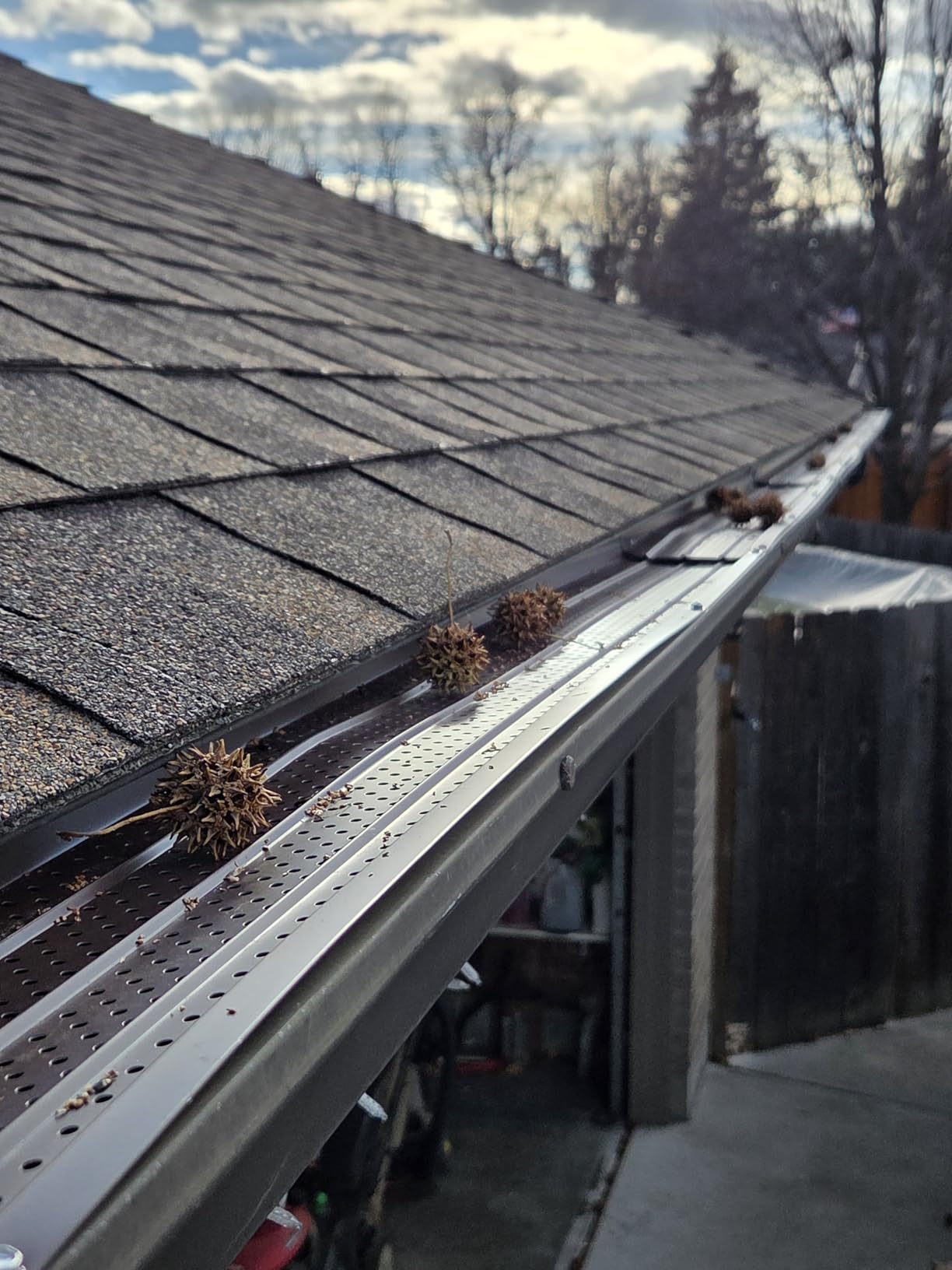 FlowGuard Gutter Guard, USA Made Professional DIY 5 Inch 50-Year Gutter Cover Leaf Protection System - Thermal Thaw Black - Aluminum - 102 Feet - by FlexxPoint customer photo 2