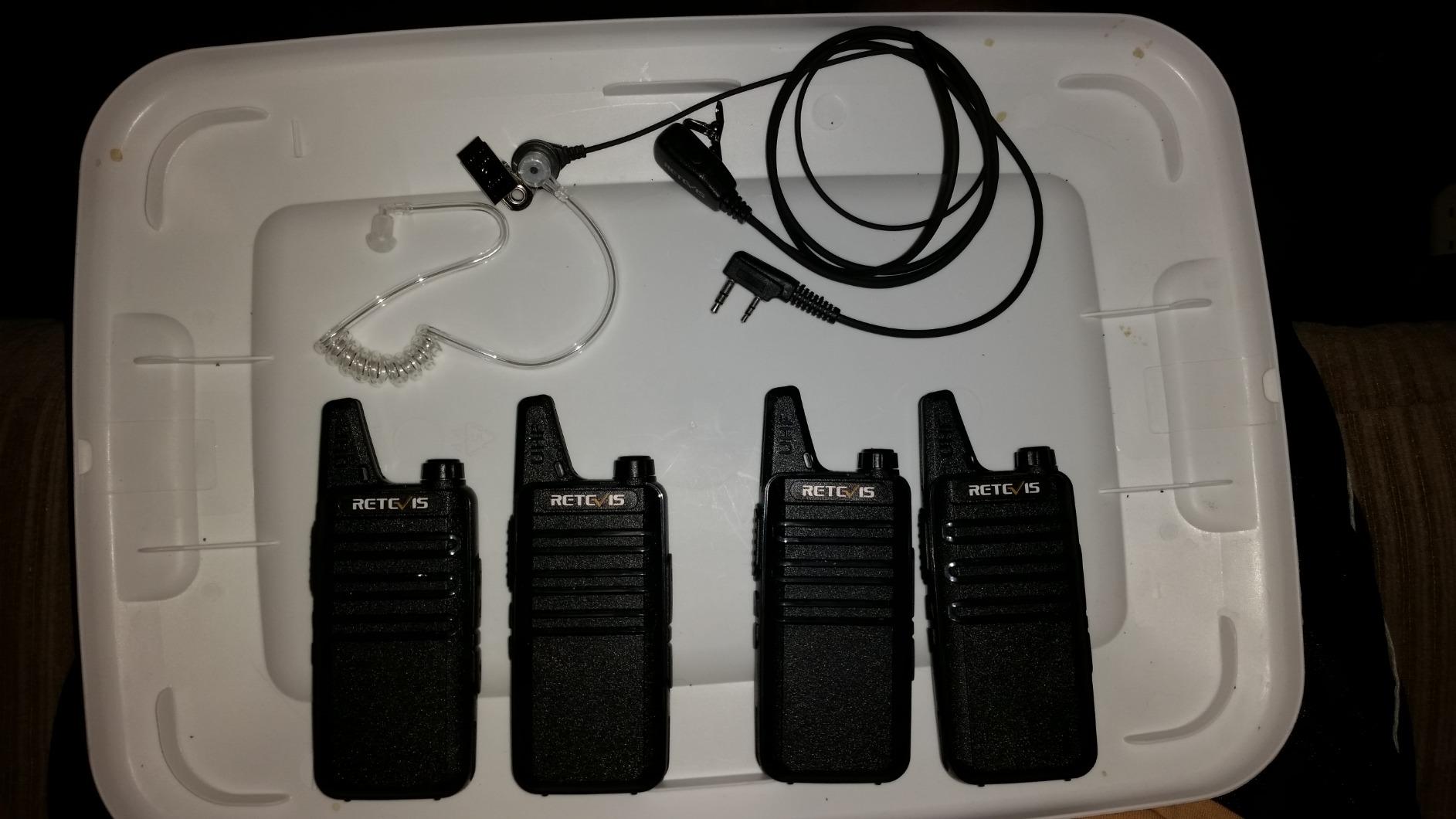 Retevis RT22 Walkie Talkies, Mini 2 Way Radio Rechargeable, VOX Handsfree, Portable, Two-Way Radios Long Range with Earpiece, for Family Road Trip Camping Hiking Skiing(2 Pack, Black) customer photo 2