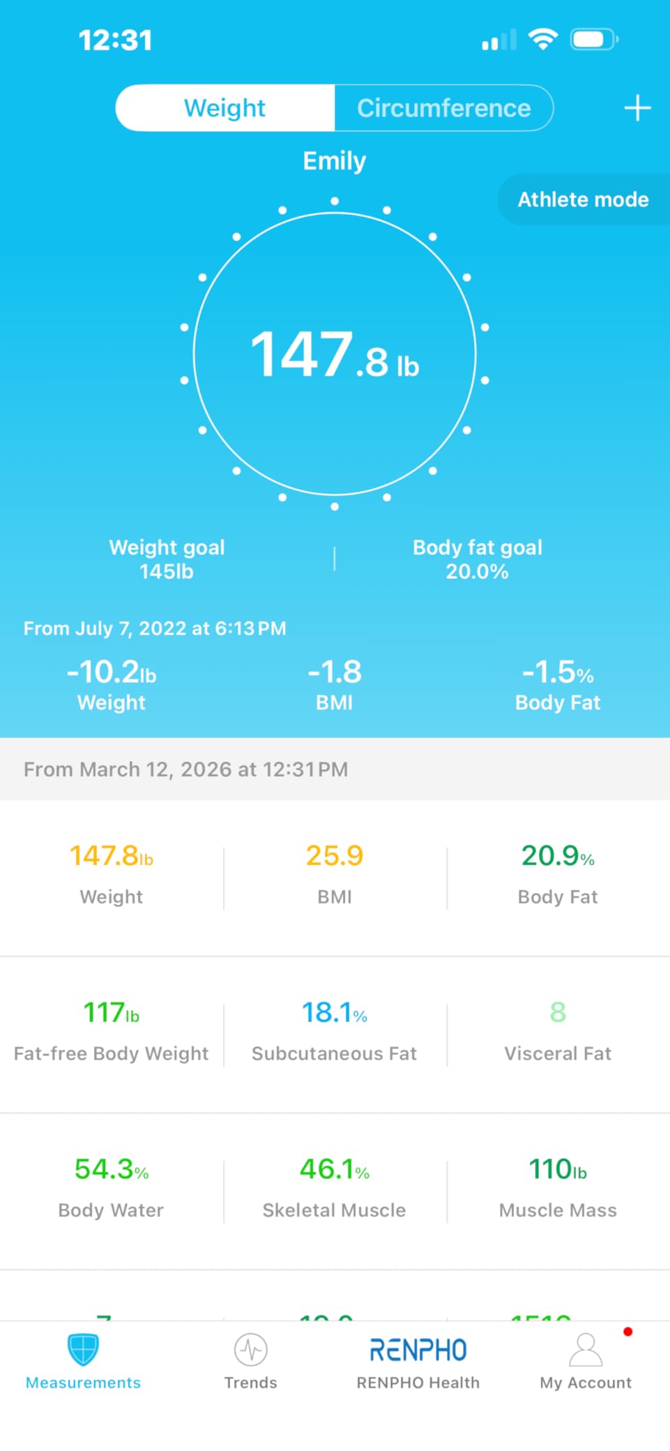 RENPHO Smart Scale for Body Weight, FSA&HSA Eligible, Digital Bathroom Scale BMI Weighing Bluetooth Body Fat Scale, Body Composition Monitor Health Analyzer with Smartphone App, 400 lbs - Elis 1 customer photo 2