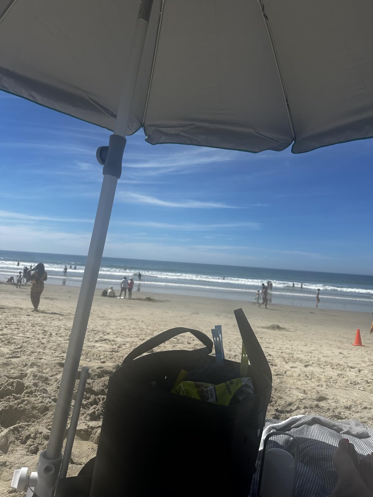 AMMSUN 7ft Heavy Duty High Wind Beach Umbrella Parasols with Sand Anchor Vent Tilt UPF 50+ Sun Protection Portable Outdoor Sunshade Umbrellas Carry Bag for Patio Garden Pool Backyard Blue customer photo 2