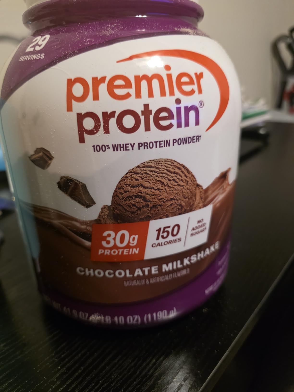 Premier Protein Powder, Chocolate Milkshake, 30g Protein, No Added Sugar, 100% Whey Protein, Keto Friendly, Soy & Gluten Free, 24.5 oz (17 Servings) customer photo 1