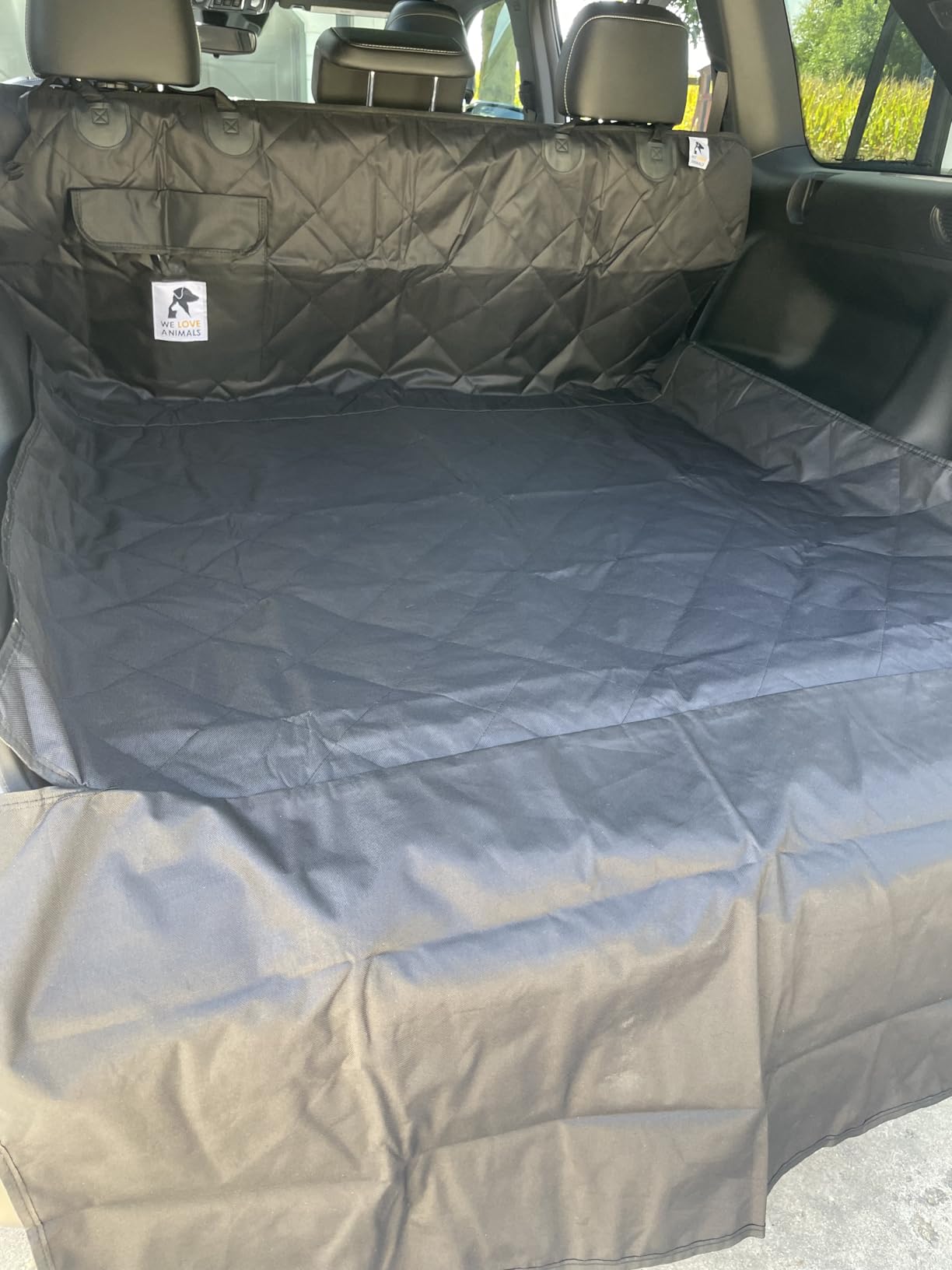 SUV cargo liner for dogs, Dog Car Seat Cover For Back Seat, Nonslip trunk mat, Waterproof Car Seat Protector for Dogs, Durable cargo cover with Bumper Flap, Dog Accessories, Easy to Install & Clean customer photo 1
