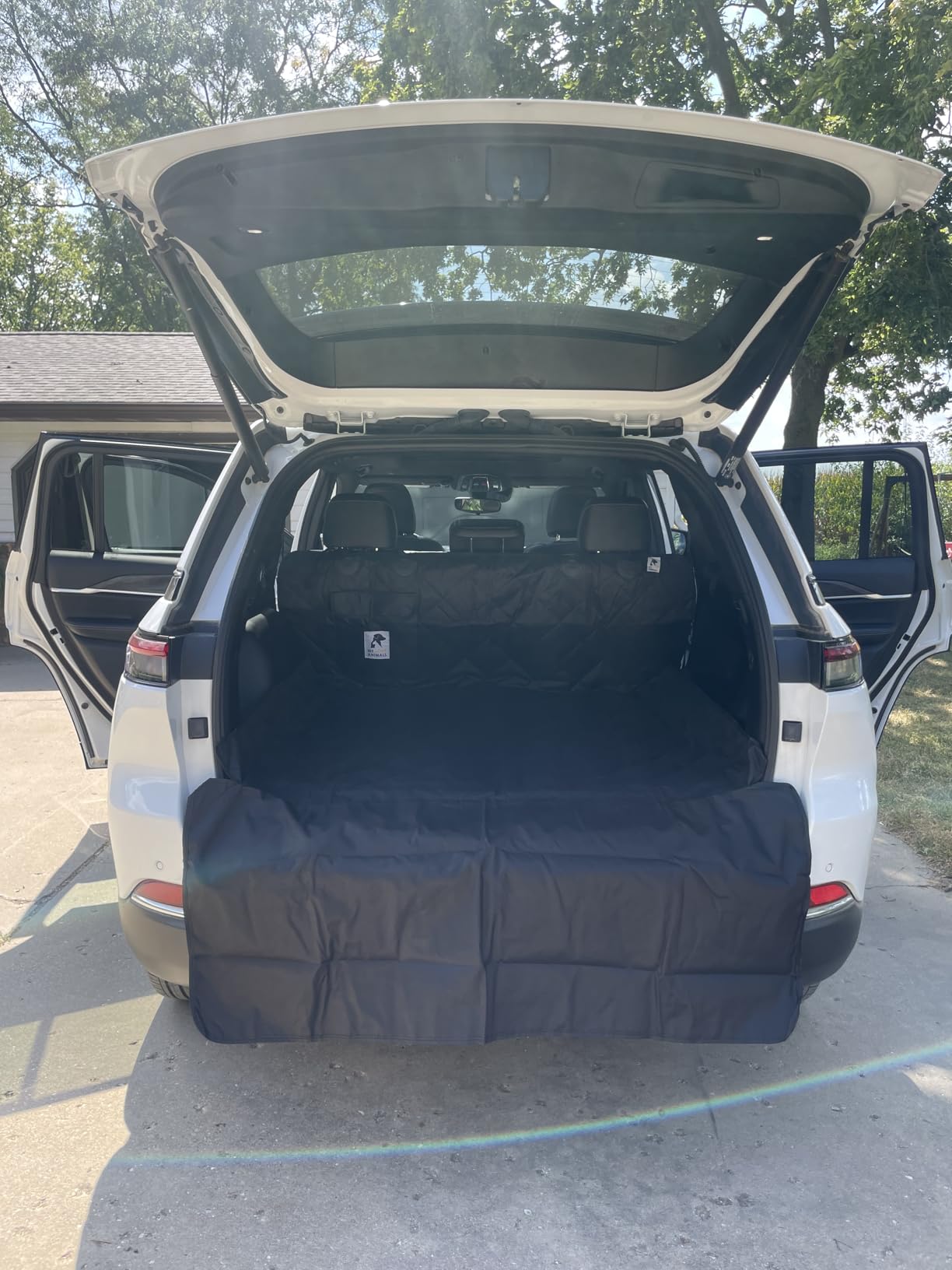 SUV cargo liner for dogs, Dog Car Seat Cover For Back Seat, Nonslip trunk mat, Waterproof Car Seat Protector for Dogs, Durable cargo cover with Bumper Flap, Dog Accessories, Easy to Install & Clean customer photo 2