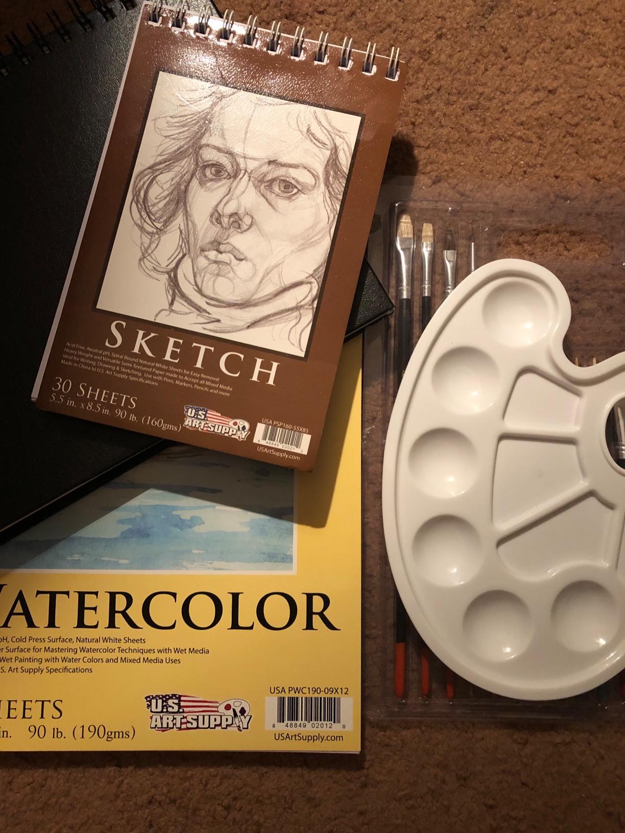 U.S. Art Supply 162-Piece Mega Wood Box Artist Kit with Painting, Drawing & Art Supplies for Adults - 24 Each (Watercolors, Oil Pastels, Pencils), 60 Crayons & 2 Brushes - Art Kit for Adults, Gift Set customer photo 1