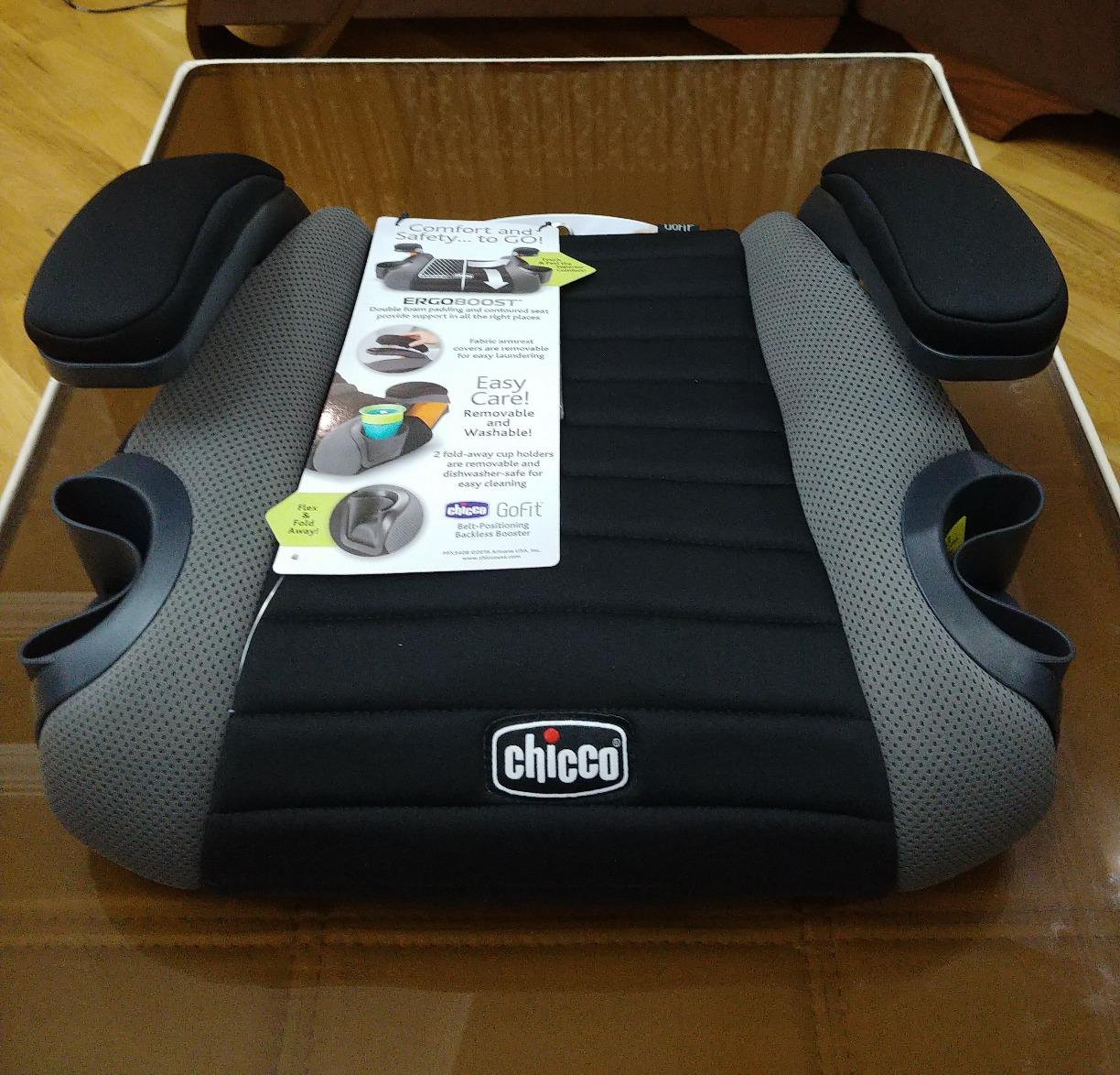 Chicco GoFit Backless Booster Car Seat Without Latch Attachment, Travel Booster Seat for Car, Portable Car Booster Seat for Children 40-110 lbs., Raindrop/Blue customer photo 1