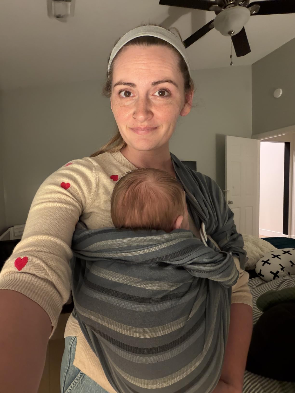 Hip Baby Wrap - Adjustable Baby Ring Sling & Infant Wrap Carrier for Newborns & Toddlers - Soft Cotton Baby Wrap for Babywearing - for Nursing and Infant Shower Gifts, 8-35 lbs - Midnight customer photo 1