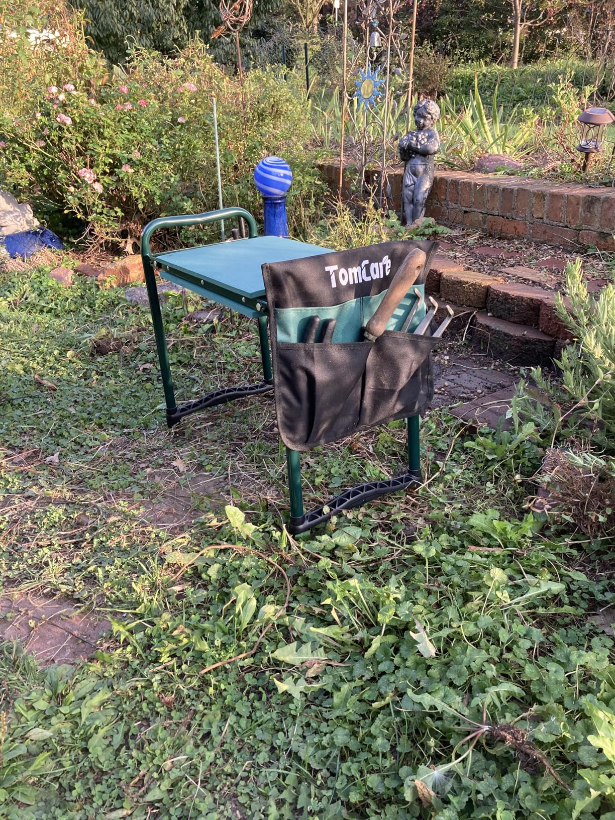 TomCare Garden Kneeler and Seat 10.64 Wider Larger Soft Kneeling Pad Garden Bench with 2 Large Tool Pouches customer photo 1