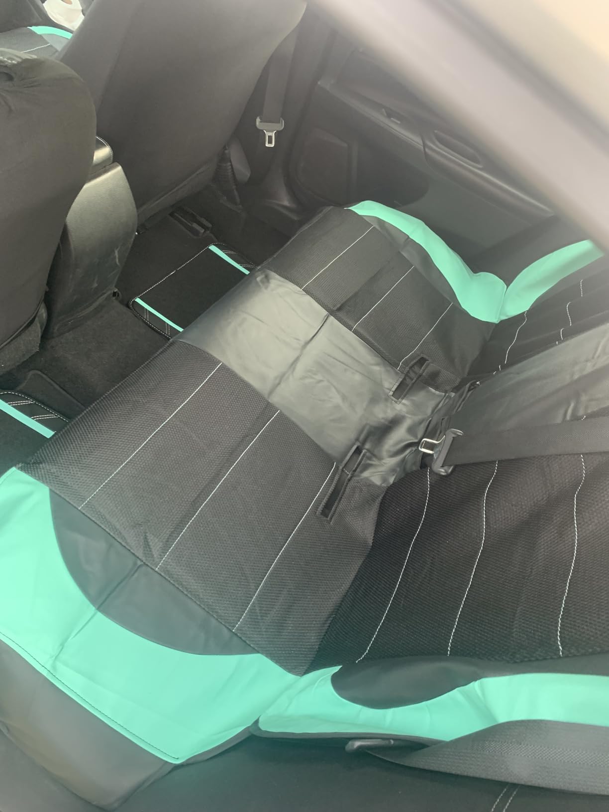 CAR PASS Universal Leather car seat Covers Sport fits Most Cars, SUVs, Trucks, and Vans (Full Set, Black Red) customer photo 2