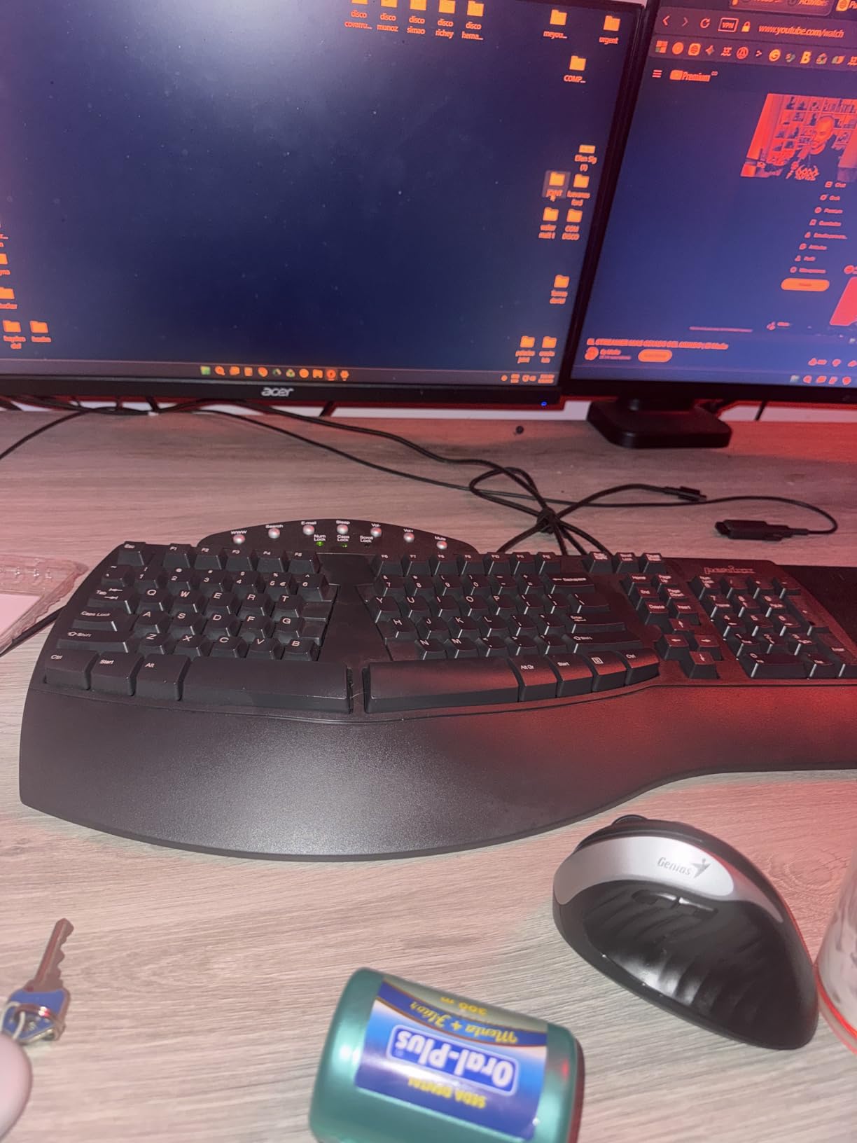 Perixx PERIBOARD-512B Wired Ergonomic Keyboard - Split Keyboard, Wrist Rest, Natural Typing - Wired USB Connectivity - US English customer photo 1