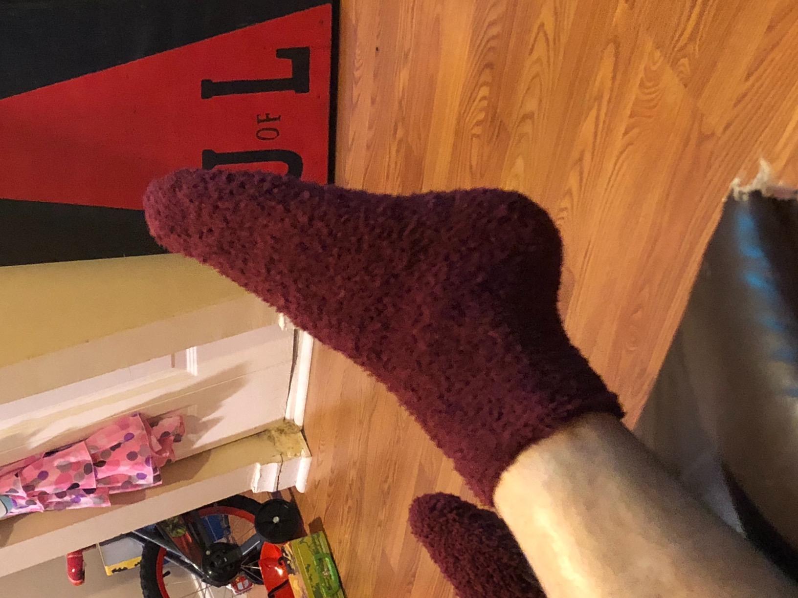 DYW Mens Fuzzy Slipper Socks Super Soft Cozy Fluffy Winter Warm Sleeping Socks customer photo 2