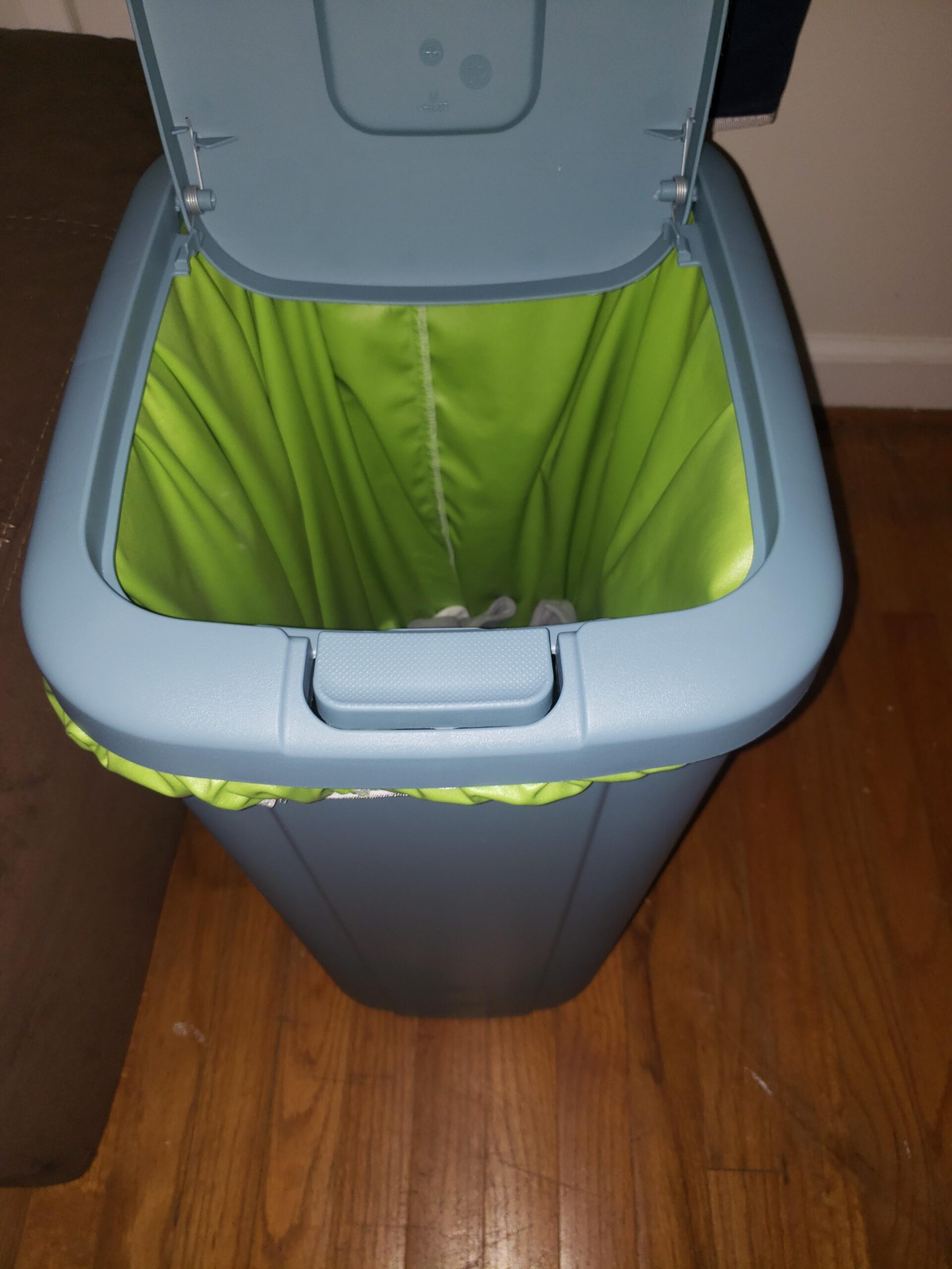 ALVABABY 2 Pack Reusable Diaper Pail Liner for Cloth Diaper, Fits for 13.3 Gallon Trash Can and Diaper Pails, Black +Gray customer photo 2