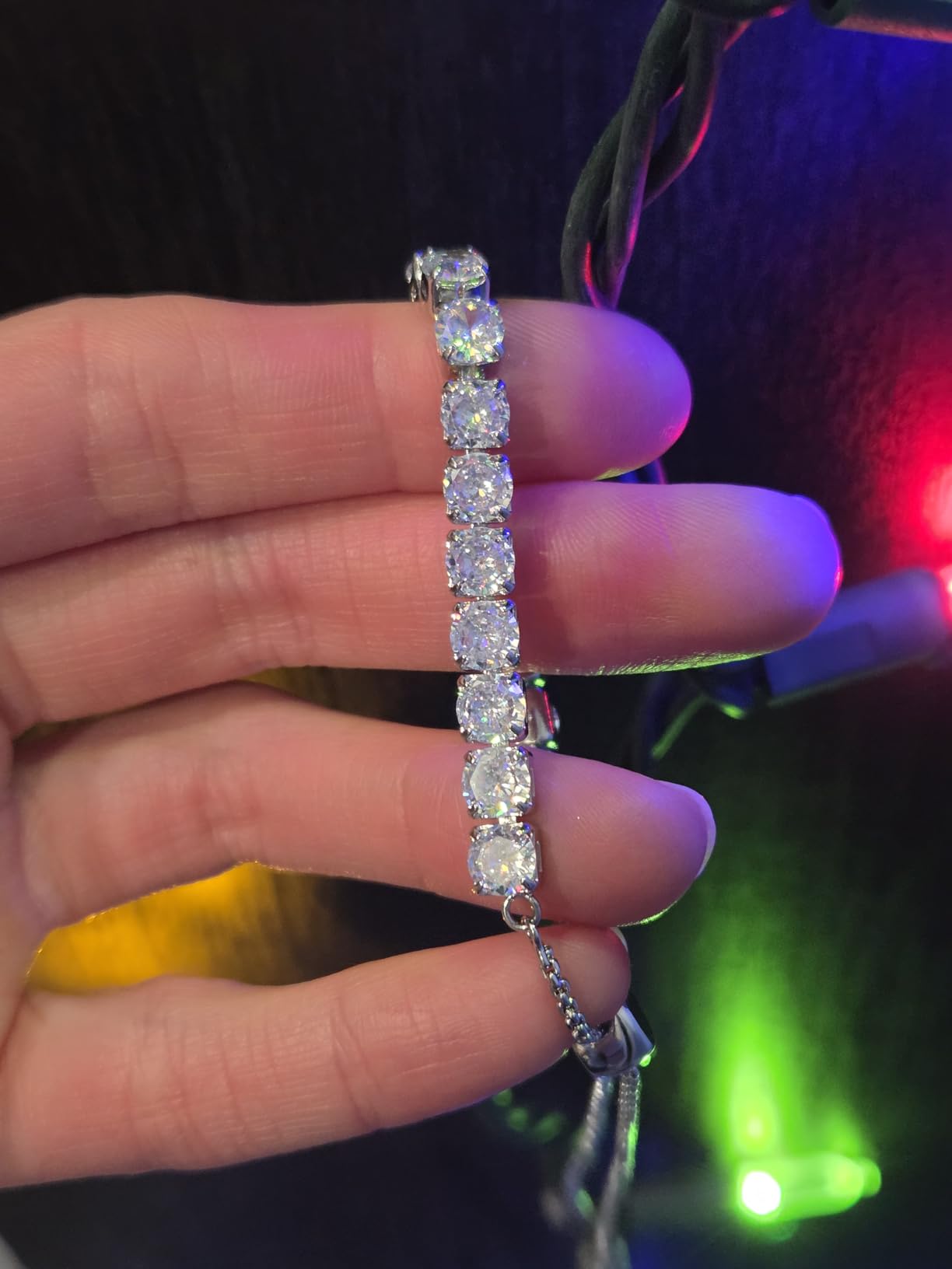 J.Fée Silver Bracelet, S925 Tennis Bracelet with Sparkling 5A Cubic Zirconia Silver Bracelets for Women Adjustable Bracelet customer photo 1