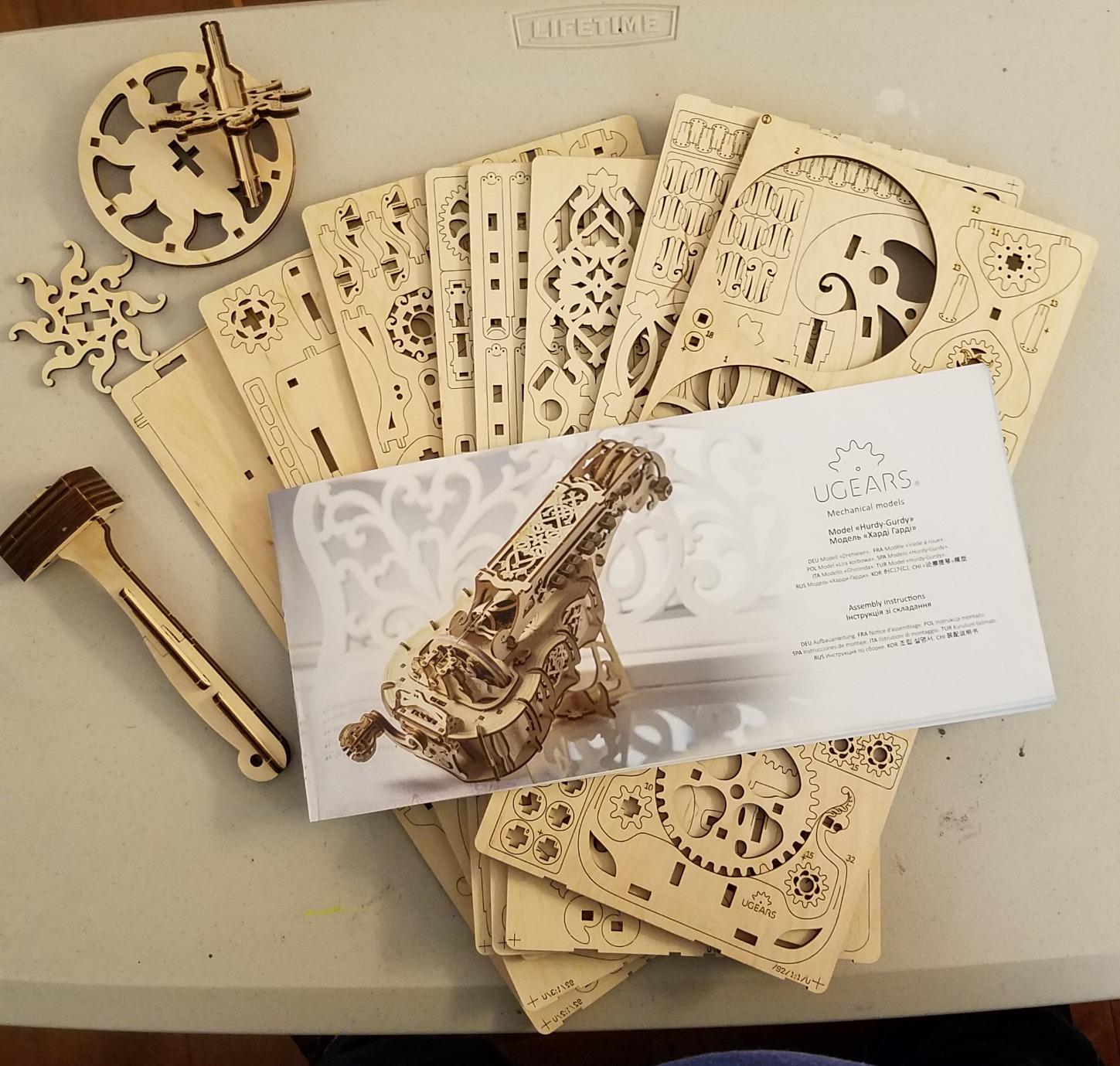 UGEARS Hurdy-Gurdy Musical Instrument 3D Wooden Puzzles for Adults - Wooden Model Kits for Adults Medieval Hurdy Gurdy Instruments Folk Instruments for Adult Brain Teaser, Hobby Set customer photo 2