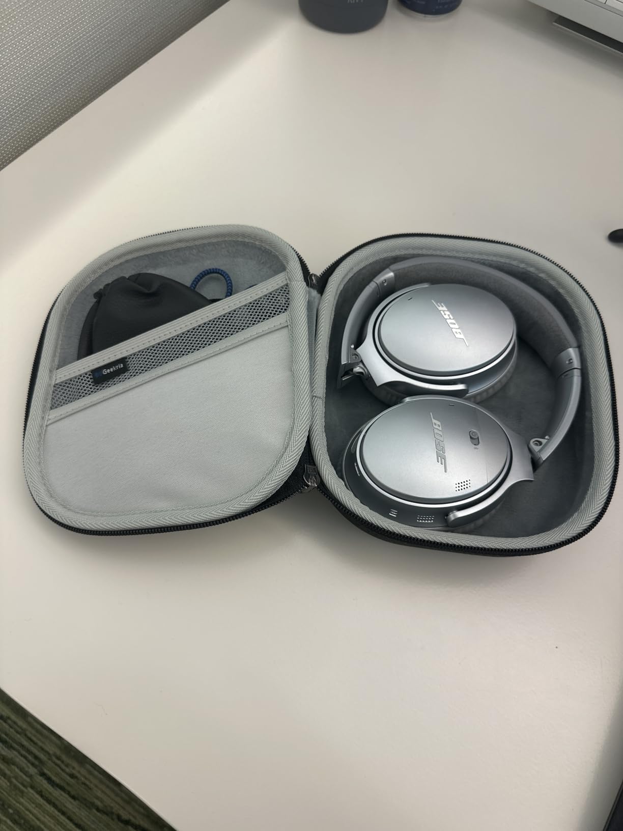 Shield Headphones Case Compatible with Bose QC Ultra II, QC 45/35 II Gaming and More, Replacement Hard Shell Travel Carrying Bag with Cable Storage (Dark Grey) customer photo 2