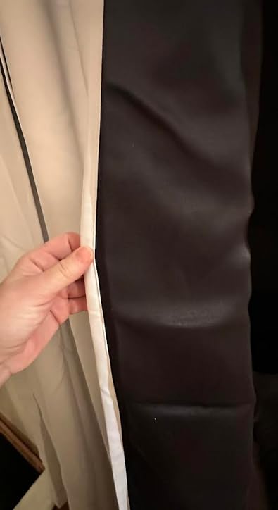 NICETOWN 100% Blackout Window Curtain Panels, Cold and Full Light Blocking Drapes with Black Liner for Nursery, 84 inches Drop Thermal Insulated Draperies (White, 2 Pieces, 52 Wide Each Panel) customer photo 2