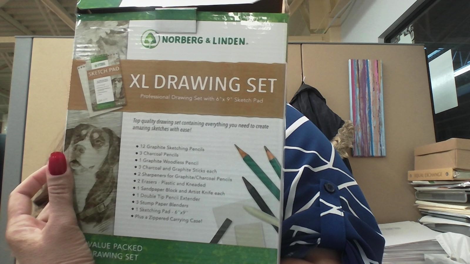 Norberg & Linden XL Drawing Set - Sketching, Graphite and Charcoal Pencils. Includes 100 Page Drawing Pad, Kneaded Eraser, Blending Stump. Art Kit and Supplies for Teens and Adults customer photo 2