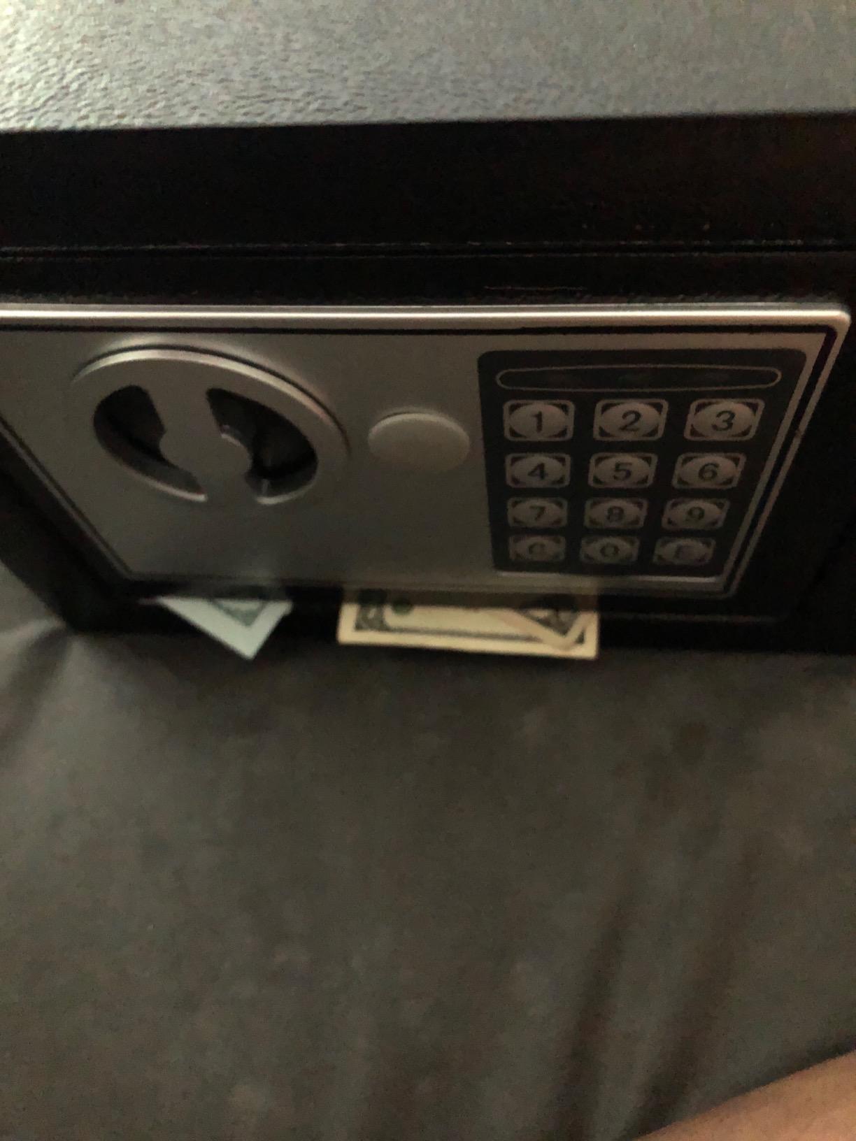 Yuanshikj Electronic Deluxe Digital Security Safe Box Key Keypad Lock Home Office Hotel Business Jewelry Gun Cash Use Storage money (BLACK) customer photo 2