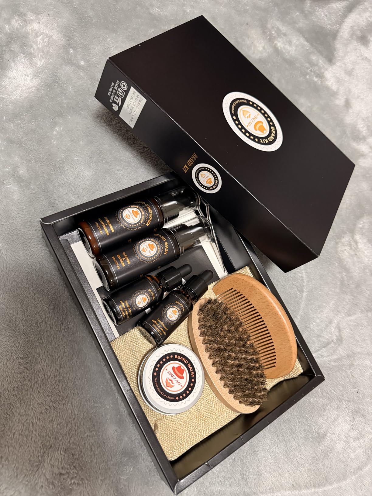 XIKEZAN Beard Kit for Men Grooming & Care w/Beard Conditioner, Wash, Oil, Balm, Brush, Comb,Birthday Fathers Valentines Gifts for Men Him Dad Husband Boyfriend Mens Christmas Stocking Stuffers customer photo 1