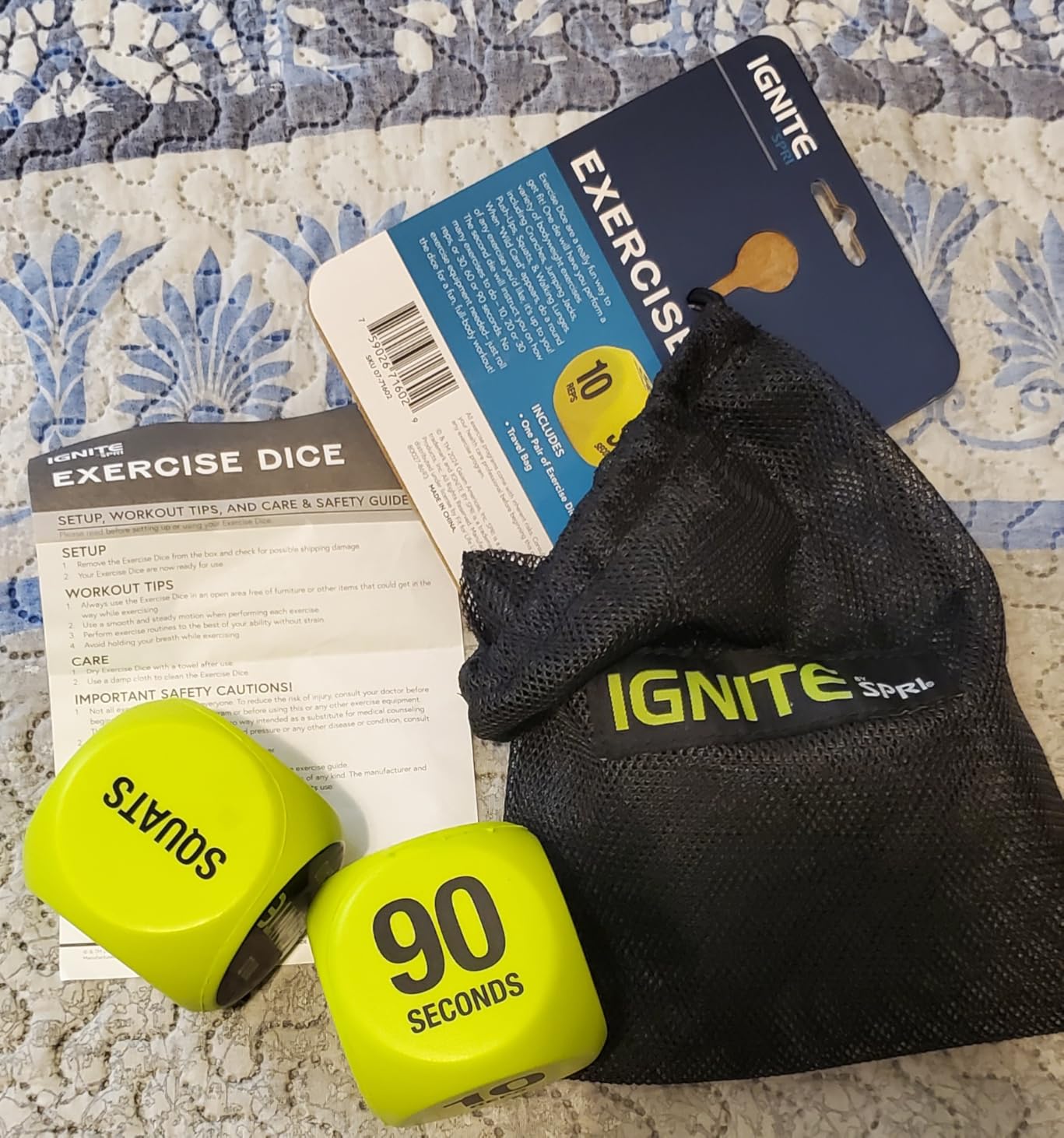 SPRI Exercise Dice (6-Sided) - Game for Group Fitness & Exercise Classes - Includes Push Ups, Squats, Lunges, Jumping Jacks, Crunches & Wildcard (Includes Carrying Bag) customer photo 1
