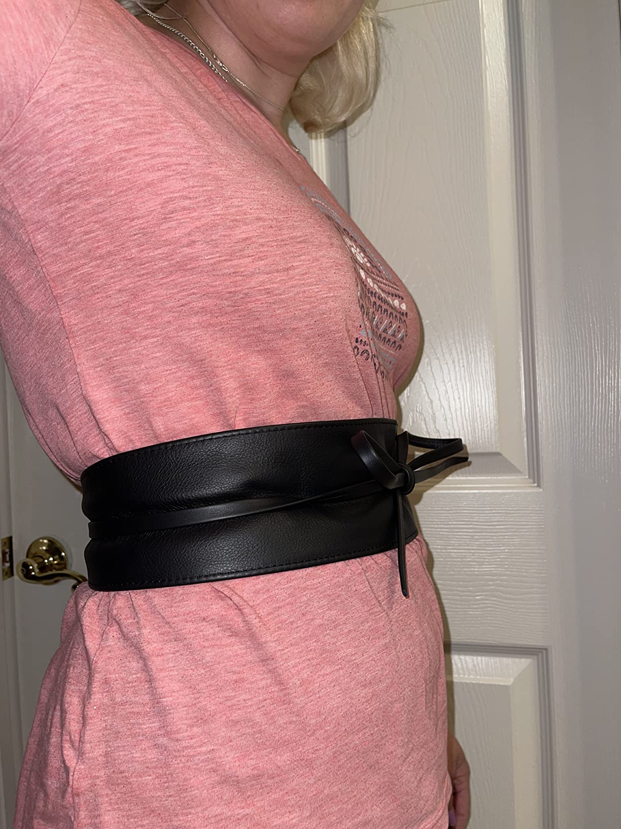 FASHIONGEN Woman Italian leather Obi belt, CASSIANE customer photo 2