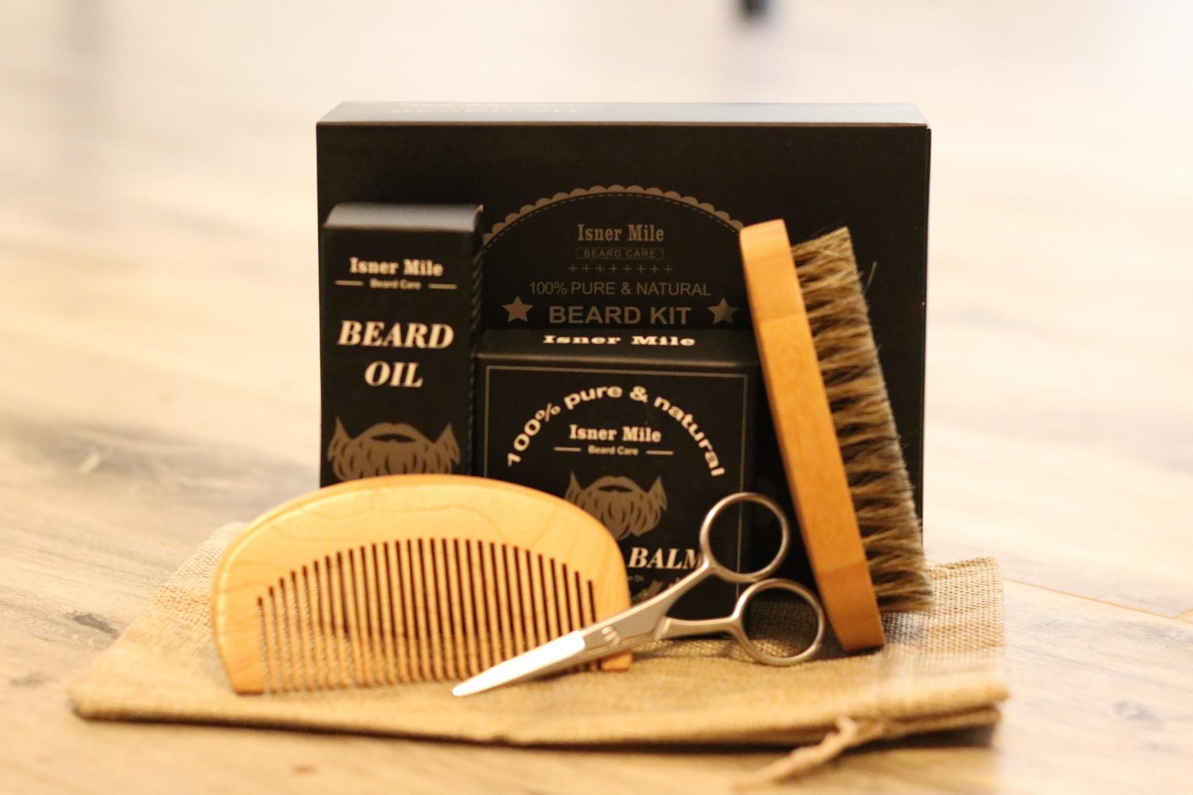Isner Mile Beard Grooming Kit for Men Care: with Beard Wash - Oil - Balm - Brush - Comb & Straight Razor, Mens Birthday Christmas Stocking Stuffers Valentines Day Gifts for Him Boyfriend Dad Husband customer photo 2