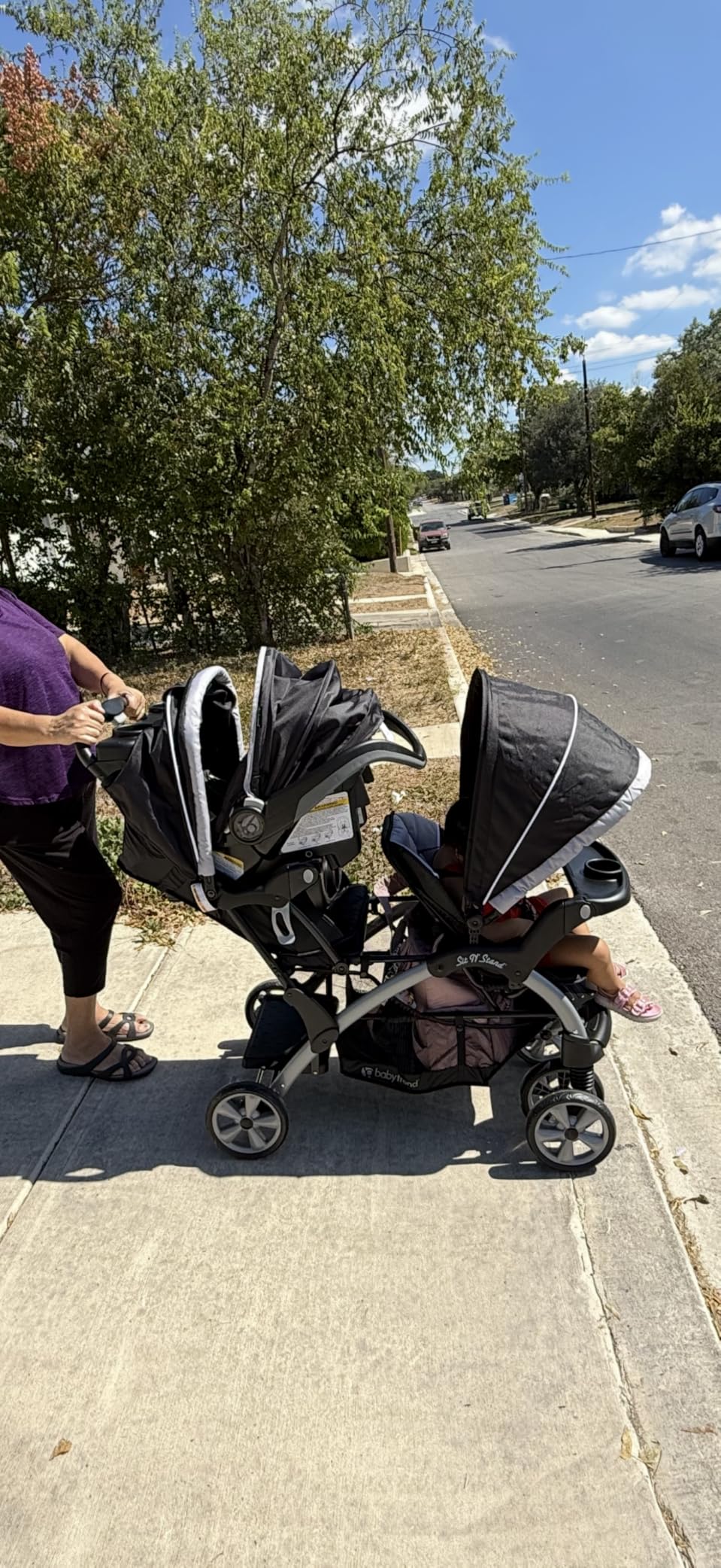 Baby Trend Infant and Toddler Double Stroller & 2 Car Seat Combo, 3 Pc Set, Stormy - Portable and Lightweight Stroller Duo and Car Seat Travel System Tandem customer photo 1