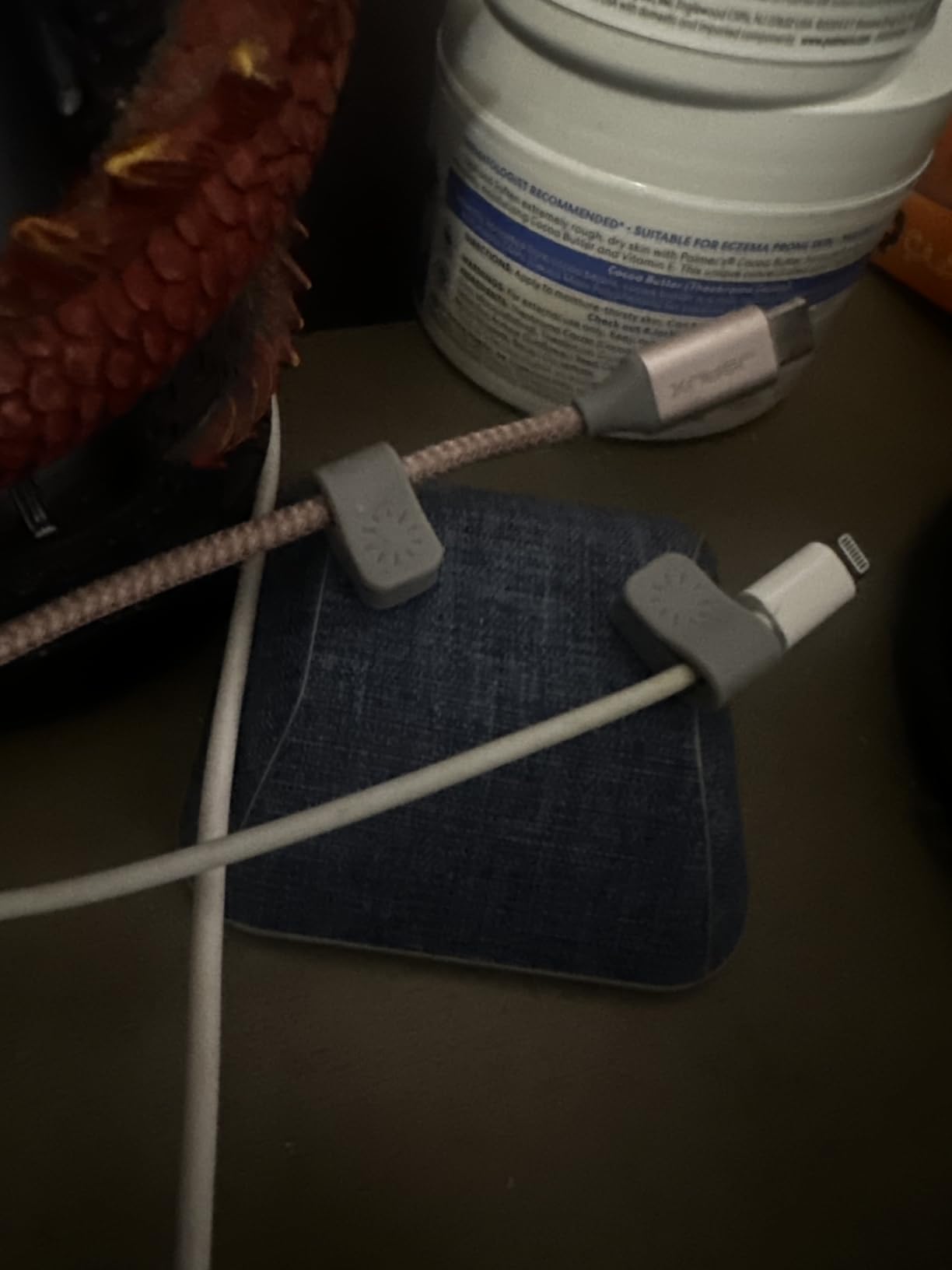 Smartish Magnetic Cord Holder - Cable Wrangler Organizer with Magnet Clips for Charger Management on Desktop, Nightstand for USB-C + Lightning - Lightly Toasted Beige customer photo 2