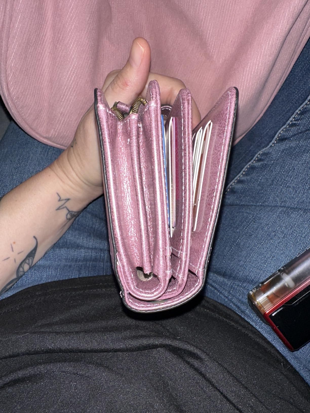 Wallets for Women Leather Credit Card Holder with RFID Blocking Large Capacity Wristlet customer photo 1