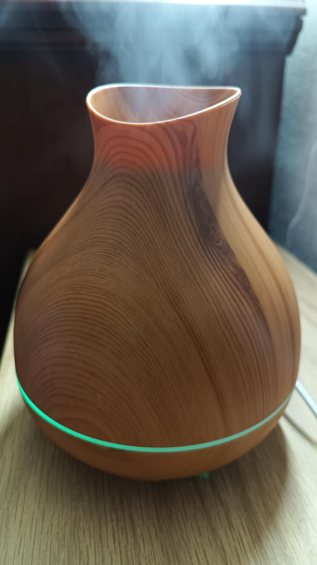 BZseed Aromatherapy Essential Oil Diffuser 550ml 12 Hours Wood Grain Aroma Diffuser with Timer Cool Mist Humidifier for Large Room, Home, Baby Bedroom, Waterless Auto Shut-off,7 Colors Lights Changing customer photo 1
