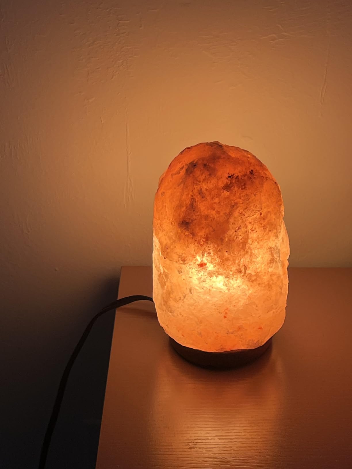 7 Inch Himalayan Salt Lamp with Dimmer Cord - Night Light Natural Crystal Rock Classic Wood Base Authentic from Pakistan customer photo 1