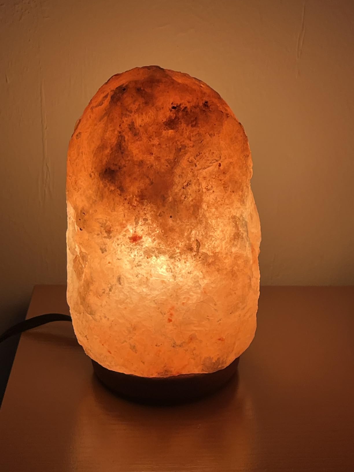 7 Inch Himalayan Salt Lamp with Dimmer Cord - Night Light Natural Crystal Rock Classic Wood Base Authentic from Pakistan customer photo 2