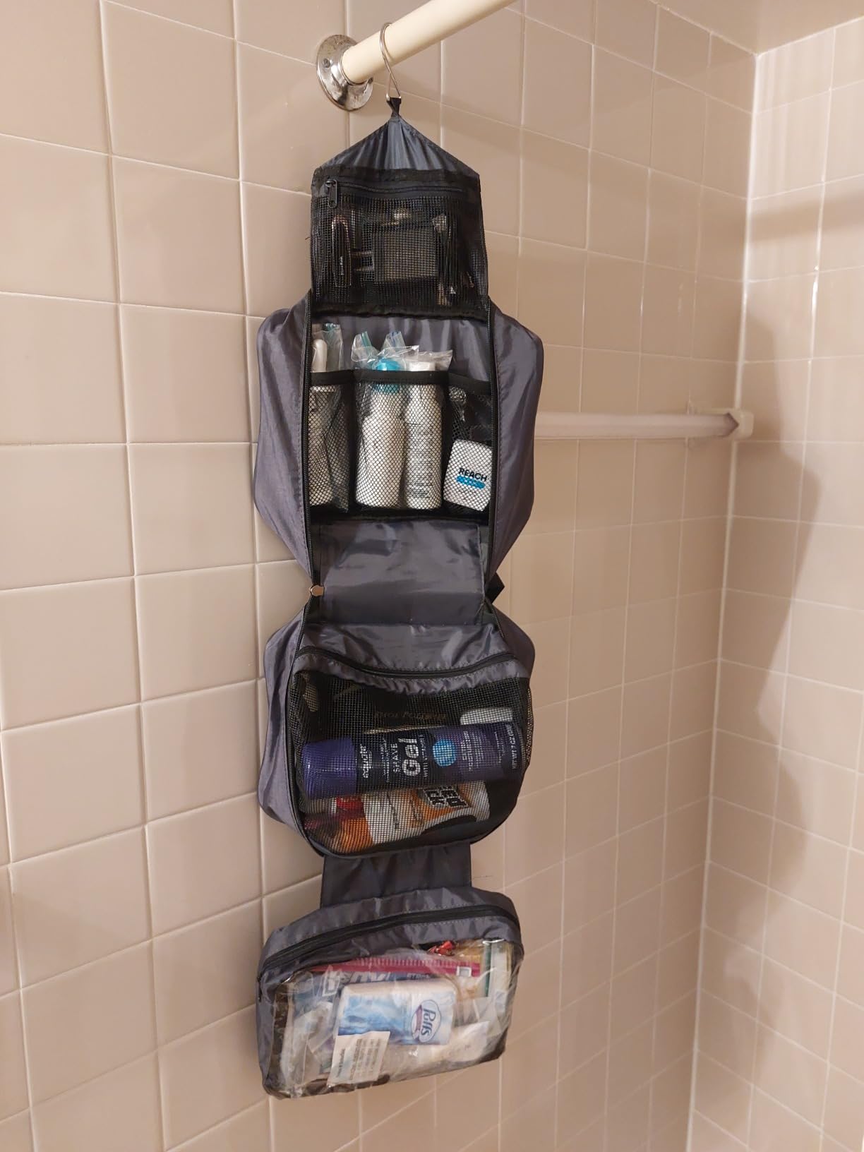 Maliton Toiletry Bag for Men & Women Travel Toiletry Bag Hanging Toiletry Bag Hygiene Organizer with 4 Compartments Waterproof Bathroom Shower Bag Large Toiletries Travel Bag(Black) customer photo 2