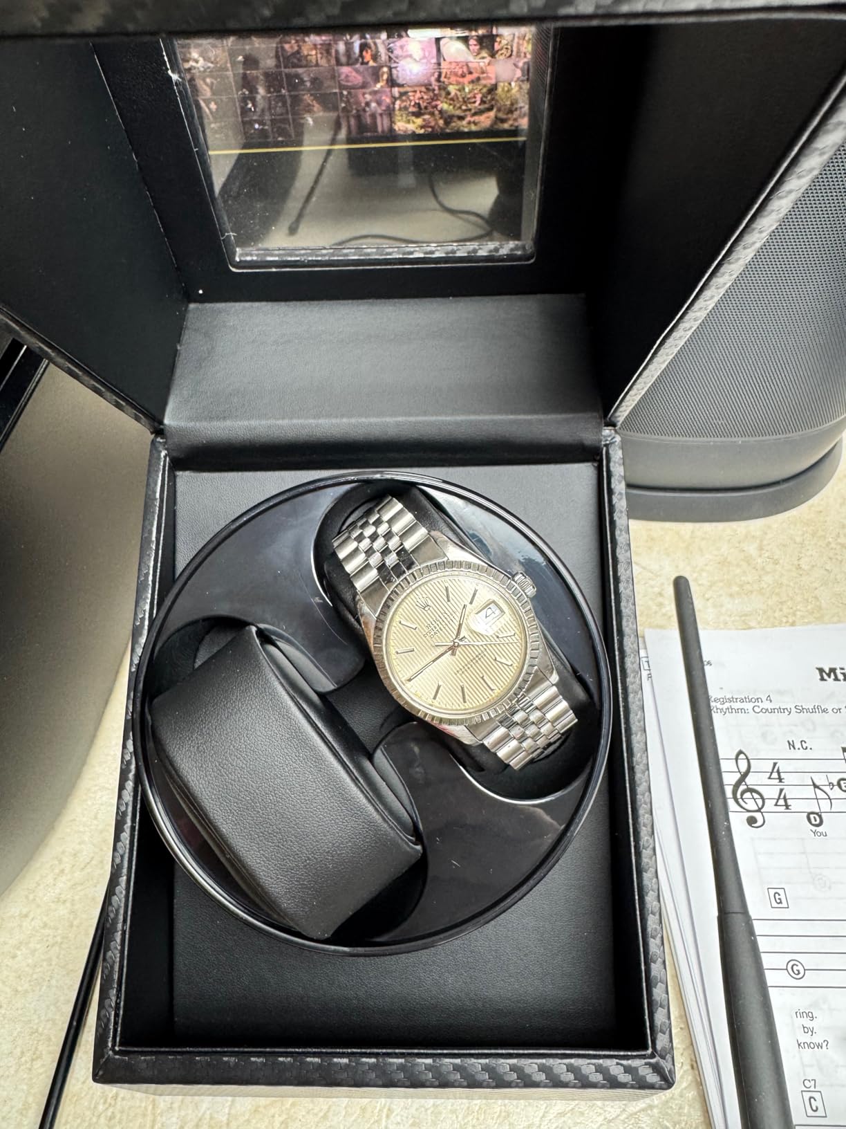 TRIPLE TREE Single Watch Winder for Automatic Watches, with Super Quiet Japanese Motor, 4 Rotation Mode Setting, Flexible Plush Pillow customer photo 1