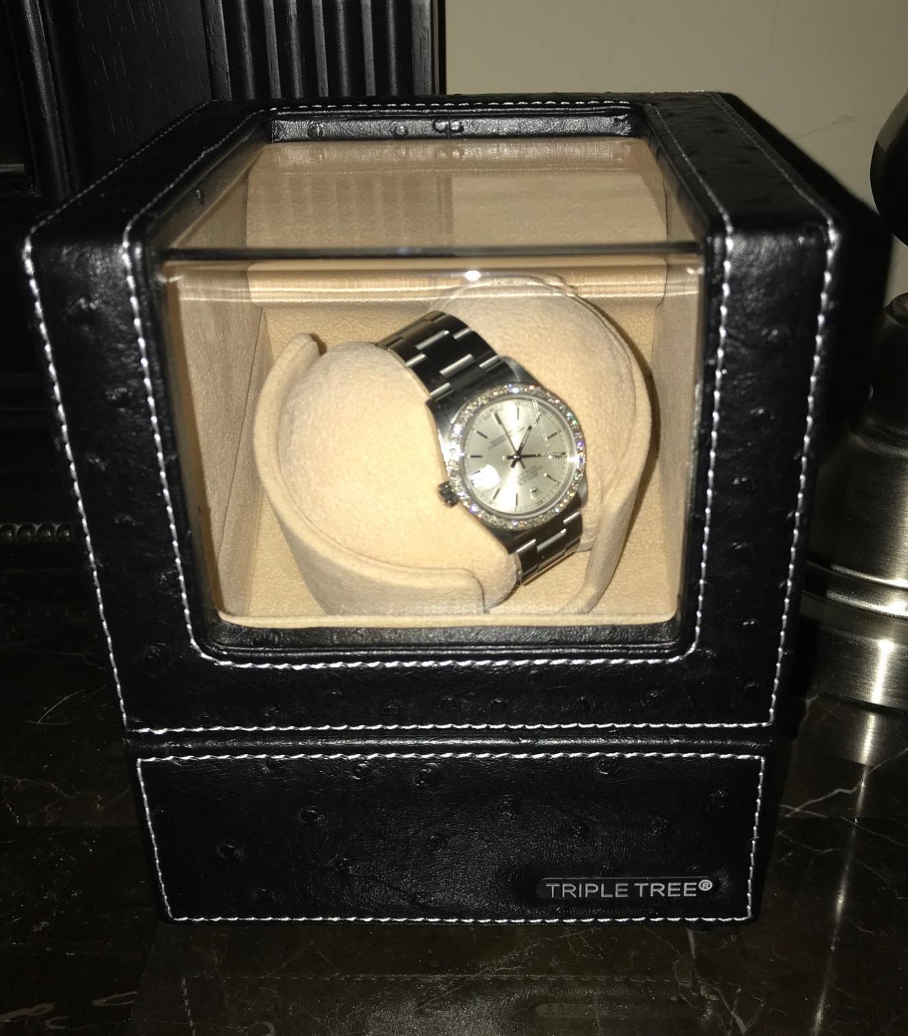 TRIPLE TREE Single Watch Winder for Automatic Watches, with Super Quiet Japanese Motor, 4 Rotation Mode Setting, Flexible Plush Pillow customer photo 2