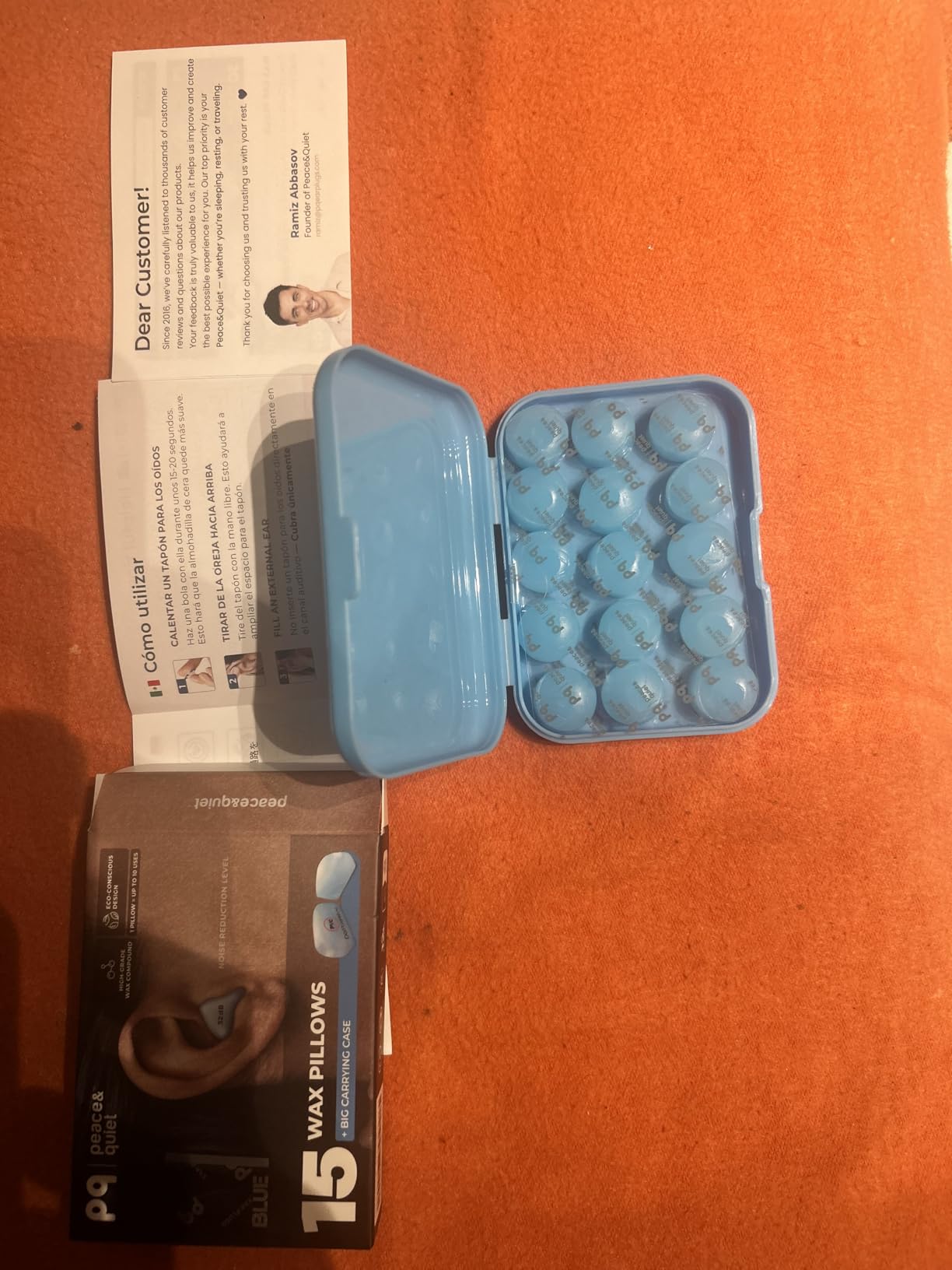 Peace&Quiet PQ Wax Ear Plugs for Sleeping, Swimming - 15 Soft Noise Cancelling Silicone Gel Wax Earplugs for Sleep and Swimmers, Ear Protection with Sound Blocking Level of 32 Db, (15-Pillows) customer photo 2
