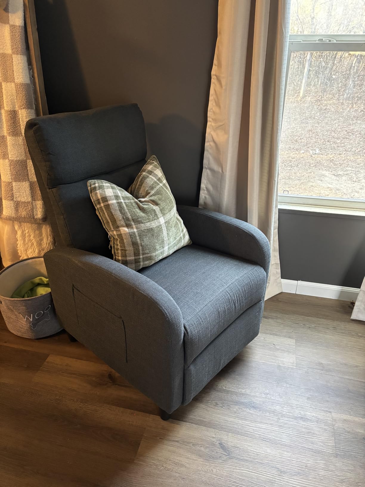 JUMMICO Recliner Chair Adjustable Home Theater Single Recliner Sofa Furniture with Thick Seat Cushion and Backrest Modern Living Room Recliners (Fabric, Aurora Grey) customer photo 1