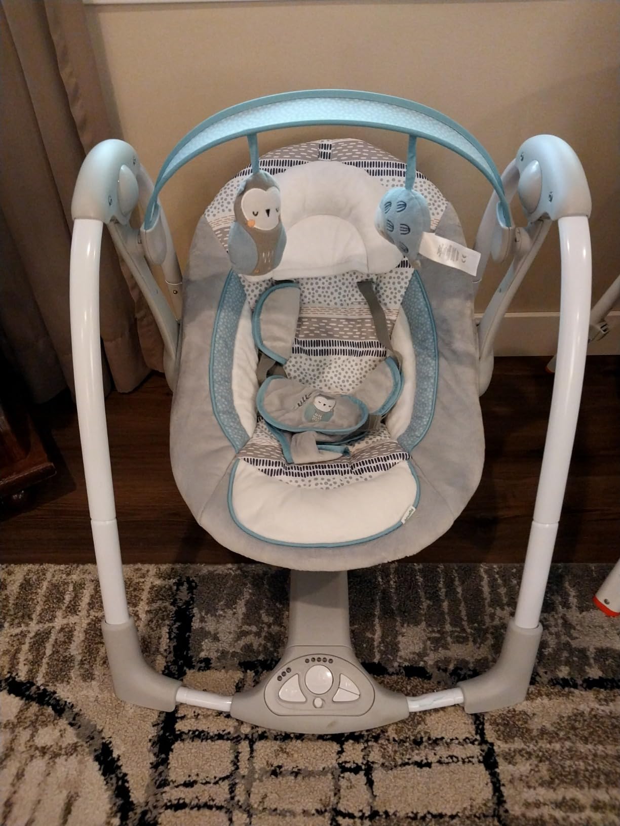 Ingenuity Compact Lightweight Portable Baby Swing with Music, Nature Sounds and Battery-Saving Technology - Abernathy, 0-9 Months customer photo 2
