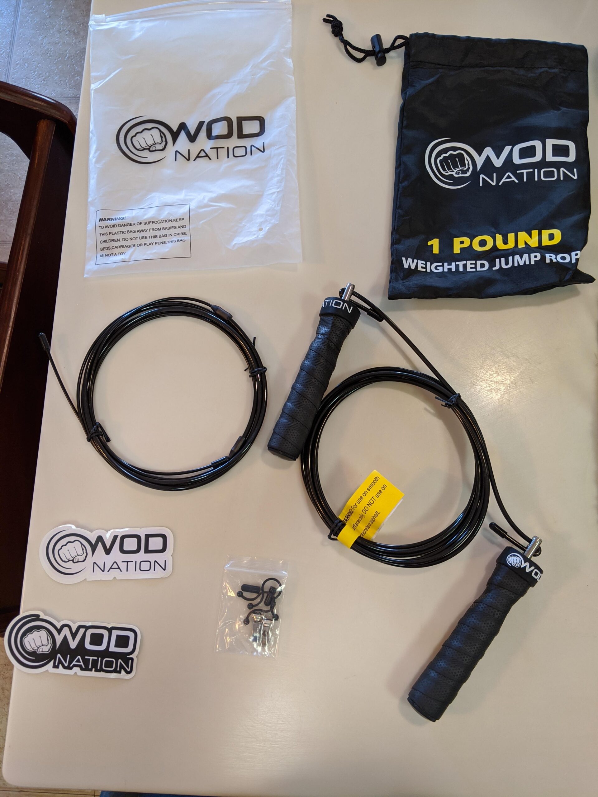 WOD Nation Weighted Jump Rope for Women & Men - 1 Pound (1LB) Adjustable Heavy Speed Jump Rope Handles with Removable Weights 4Crossfit, Cross Training, Boxing customer photo 2
