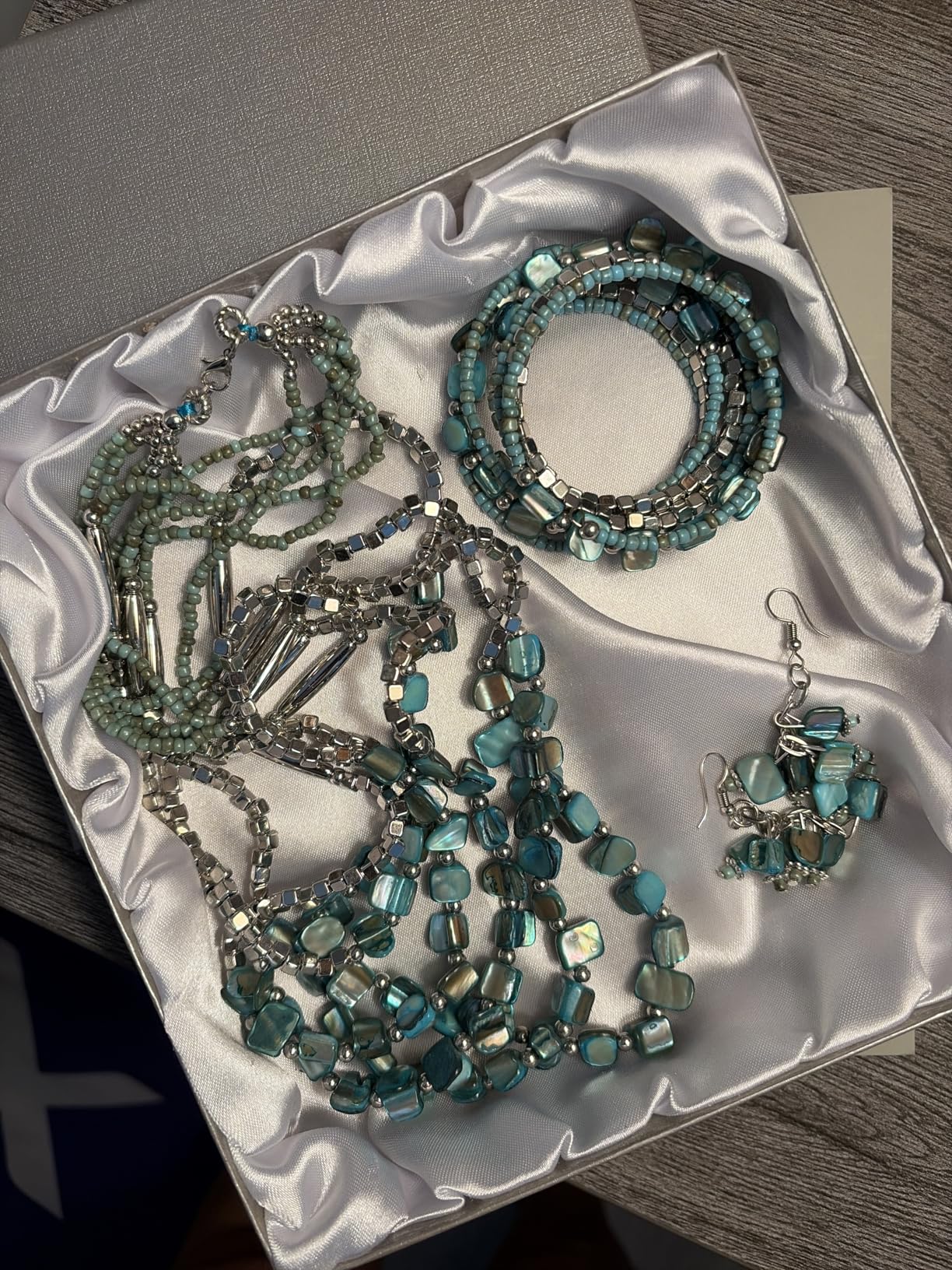 Costume Jewelry Sets for Women - Beaded Bracelet Earrings and Necklace Set - Handmade Seed Beads Vintage Summer Beach Boho Jewelry - Anniversary Birthday Gifts for Womens - 22 Inches customer photo 1