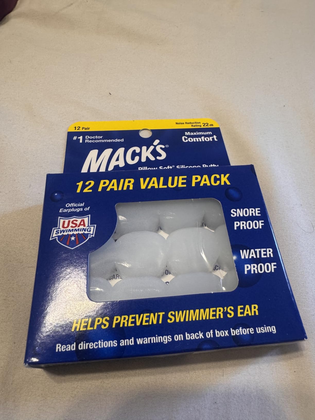 Mack's Pillow Soft Silicone Earplugs, 12 Pair - The Original Moldable Silicone Putty Ear Plugs for Sleeping, Snoring, Swimming, Travel, Concerts and Studying | Made in USA customer photo 2