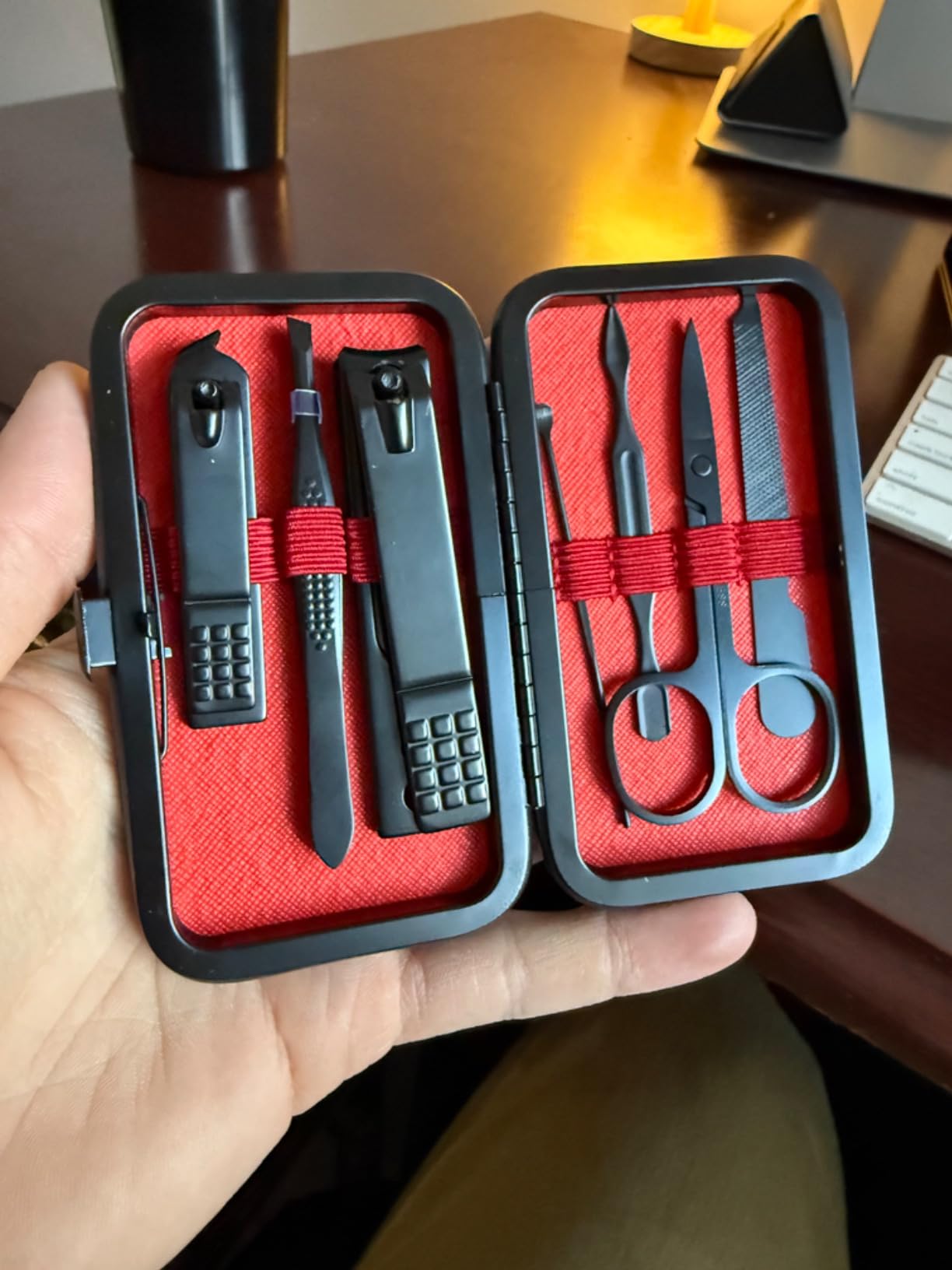 Manicure set Men Personal Care Tools Accessories Finger and Toe Nail Clippers Set Professional Manicure Pedicure Kit With Travel Case Nail Grooming Kit Gifts for Men Women Father Mother customer photo 1