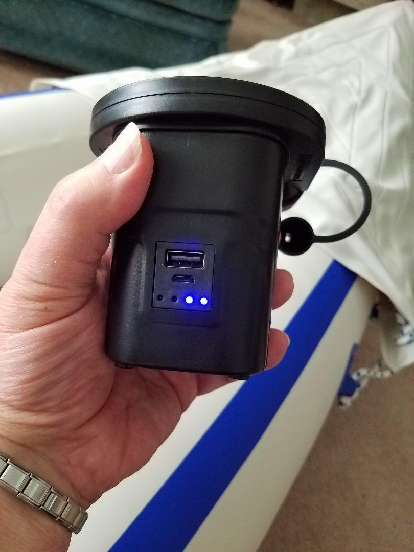 Dr.meter Air Pump for Inflatables, Rechargeable 4000mAh Battery Air Mattress Pump - Portable Quick-Fill Inflator Deflator for Outdoor Camping Inflatable Pool Float Boat Raft Yoga Ball Swim Ring Airbed customer photo 2