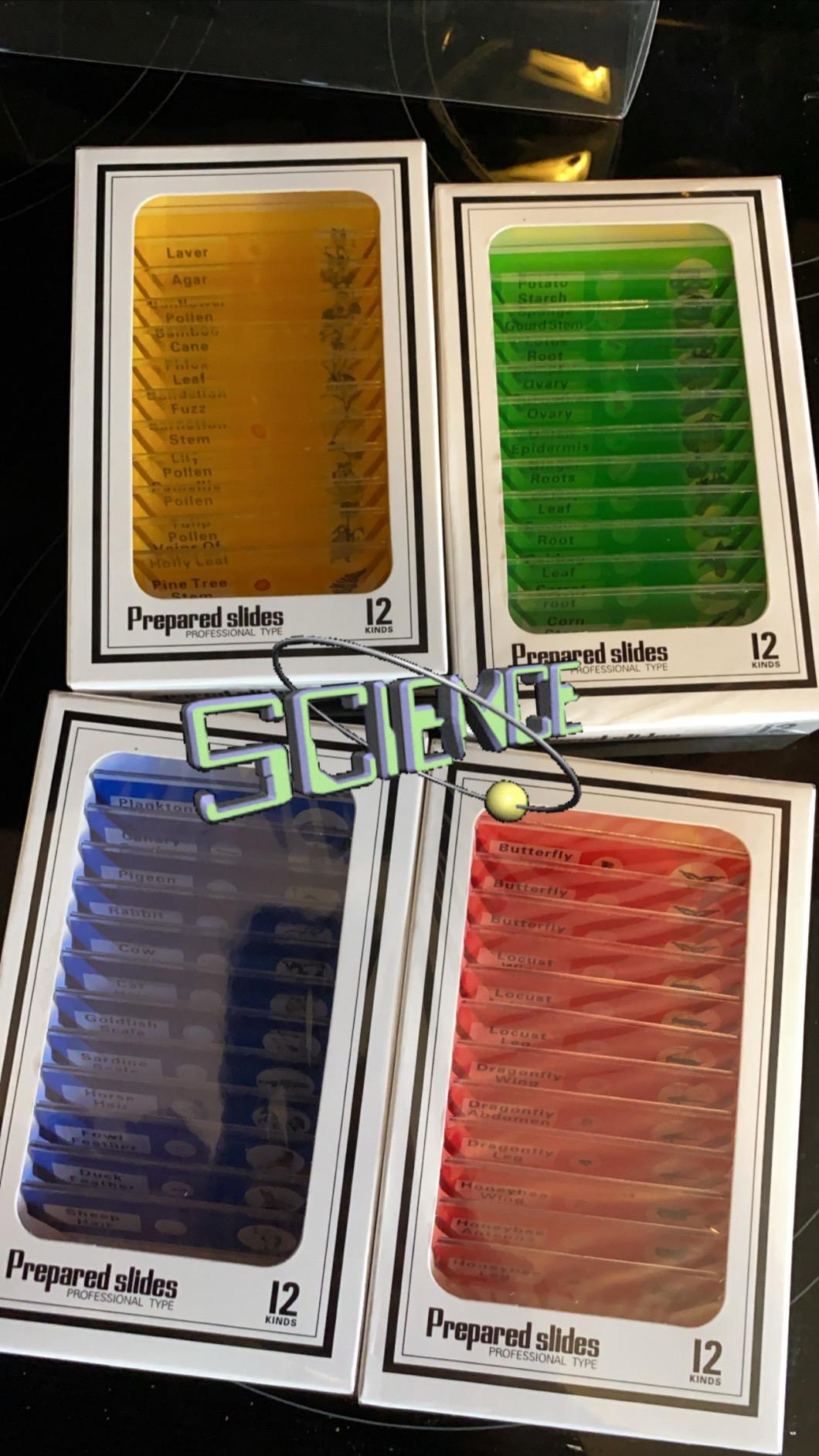 48 Prepared Microscope Slides Set of Animals Insects Plants Flowers, Biological Learning Resource Specimens for Kids Beginner Classroom Basic Science Education customer photo 1