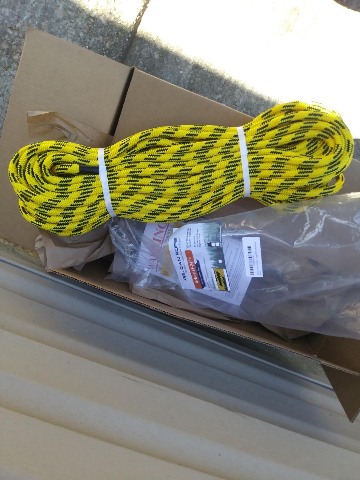 Pelican Rope 24-Strand 7/16 in (11 mm), USA Made Arborist Rope - 7,000 lb MBS - Static Climbing Rope - Lightweight - Arborist-24 - 120 Ft - Plain End - Yellow Black customer photo 2