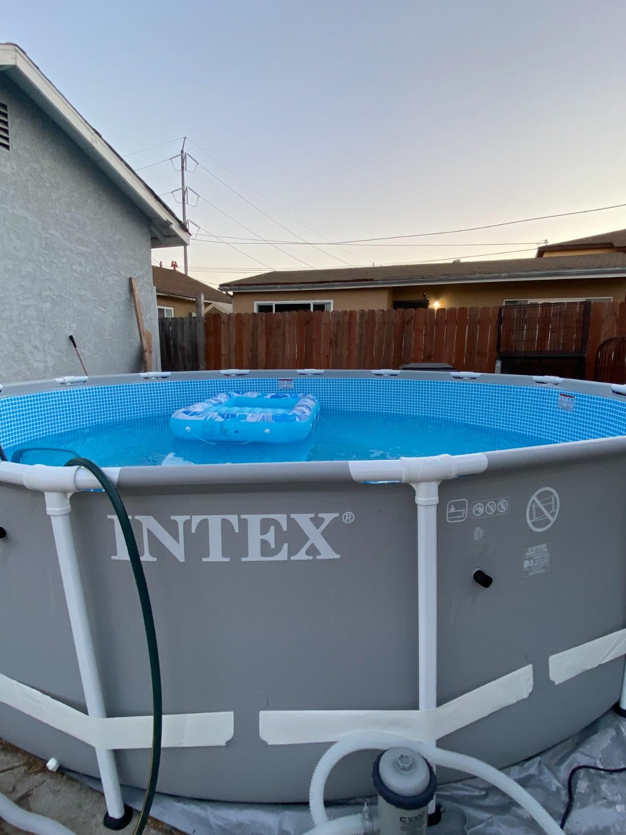 Intex 26723EH Prism Frame Premium Above Ground Swimming Pool Set: 15ft x 42in - Includes 1000 GPH Cartridge Filter Pump - Removable Ladder - Pool Cover - Ground Cloth customer photo 1