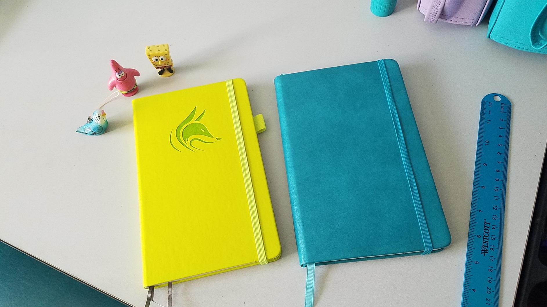Clever Fox Dotted Notebook - Dot Grid Bullet Numbered Pages Hard Cover Notebook Journal With Thick 120g Paper and Pen Loop, Stickers, 3 Bookmarks, Smooth Faux Leather, 5'' x 8.25'' - Deep Purple customer photo 2