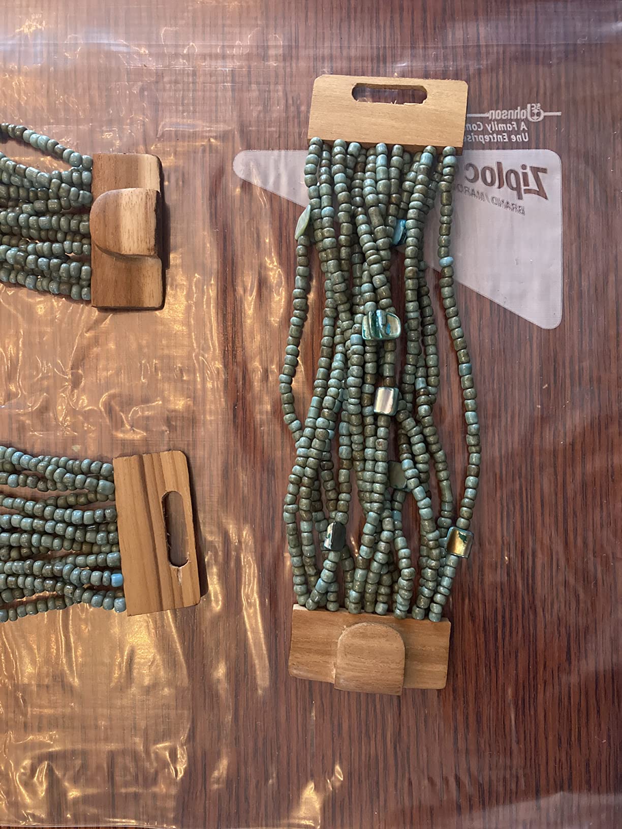 Handmade Seed Bead Necklace & Bracelet Set Boho Jewelry for Women - Layered Multi Strand Beaded Necklaces & Bracelets w/Wooden Clasp Length 18