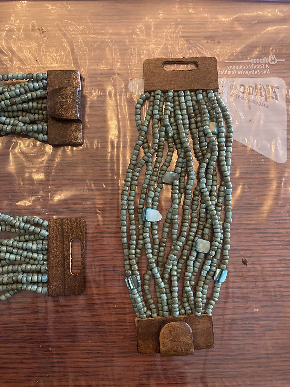 Handmade Seed Bead Necklace & Bracelet Set Boho Jewelry for Women - Layered Multi Strand Beaded Necklaces & Bracelets w/Wooden Clasp Length 18